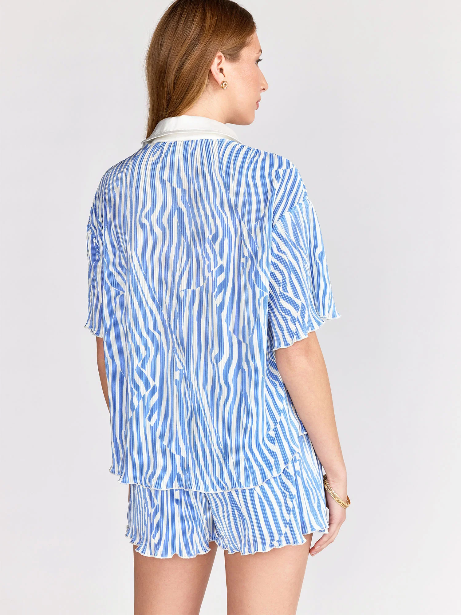 Plisse Swirl Button Front Shirt - Lena - Image 3