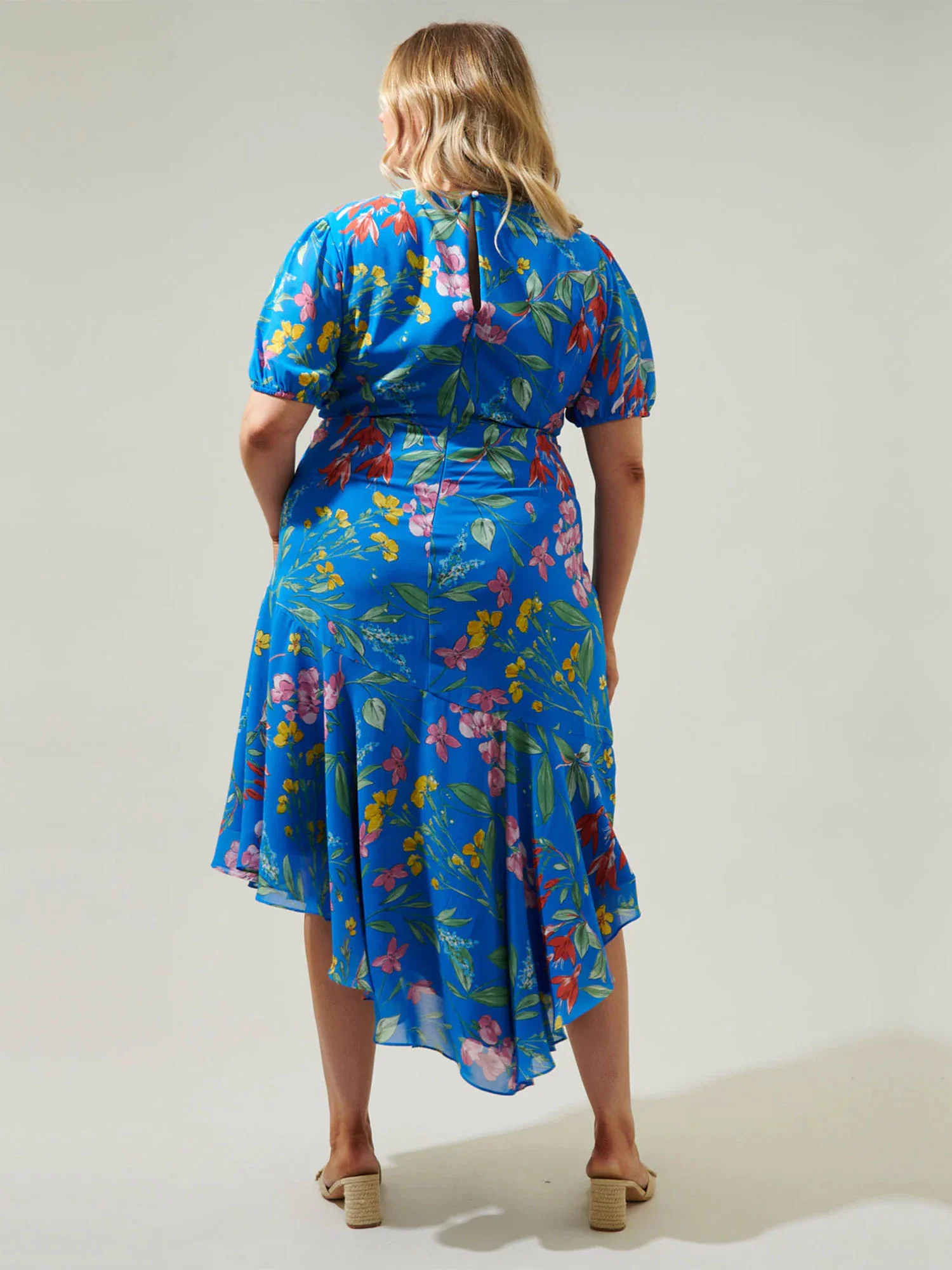 Sugarlips Plus Floral Print Asymmetric Ruffle Dress - Brands We Love - Image 4