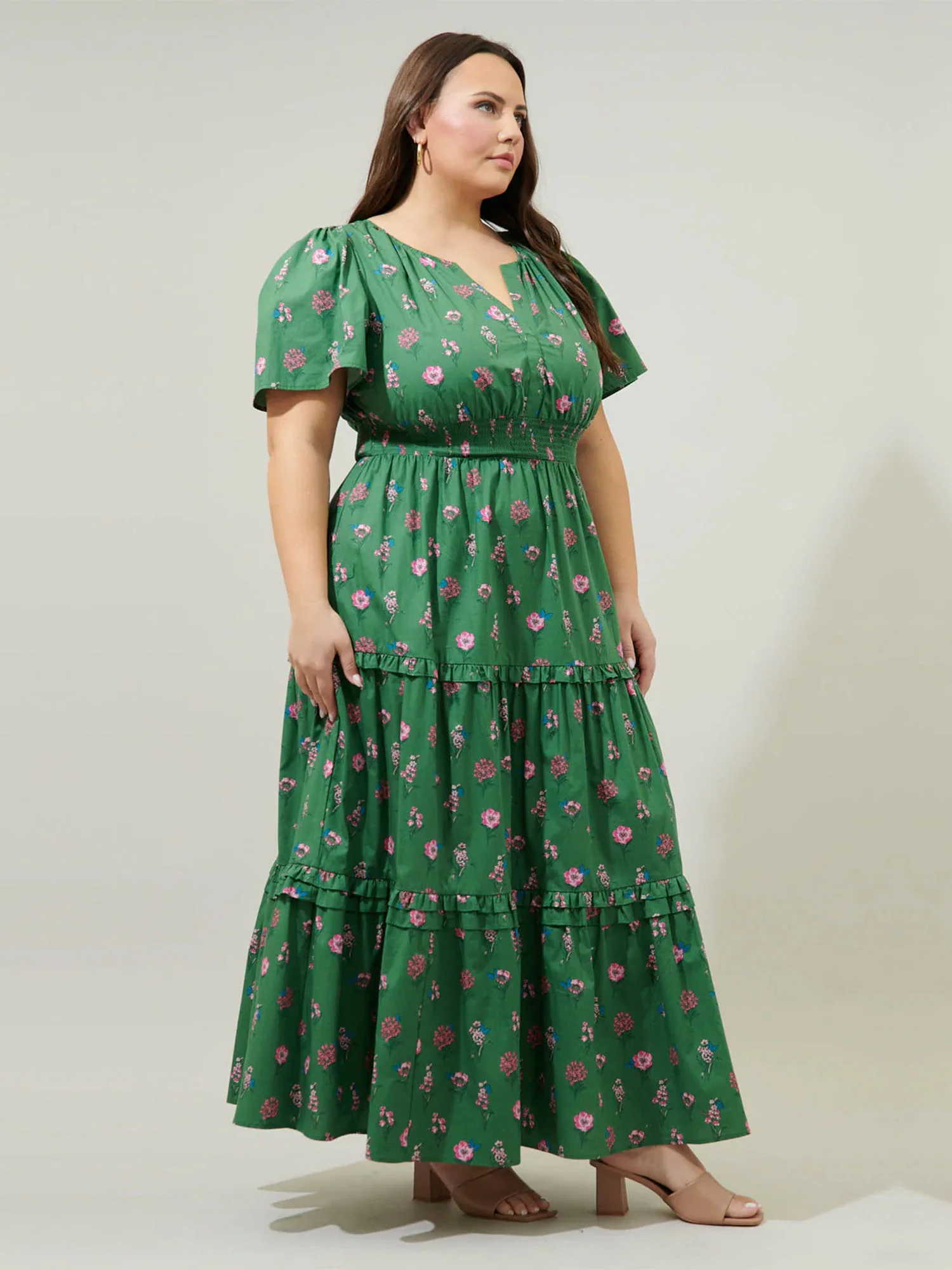 Sugarlips Plus Floral Print Smocked Waist Maxi Dress - Brands We Love - Image 4