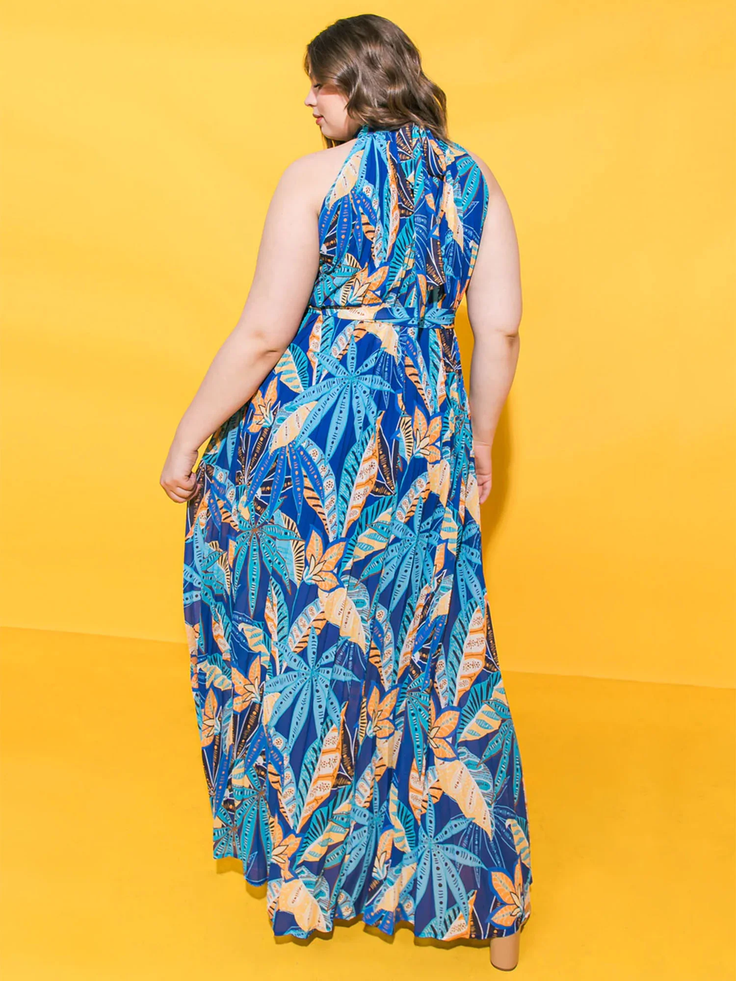Flying Tomato Plus Halter Neck Pleated Maxi Dress - Brands We Love - Image 5