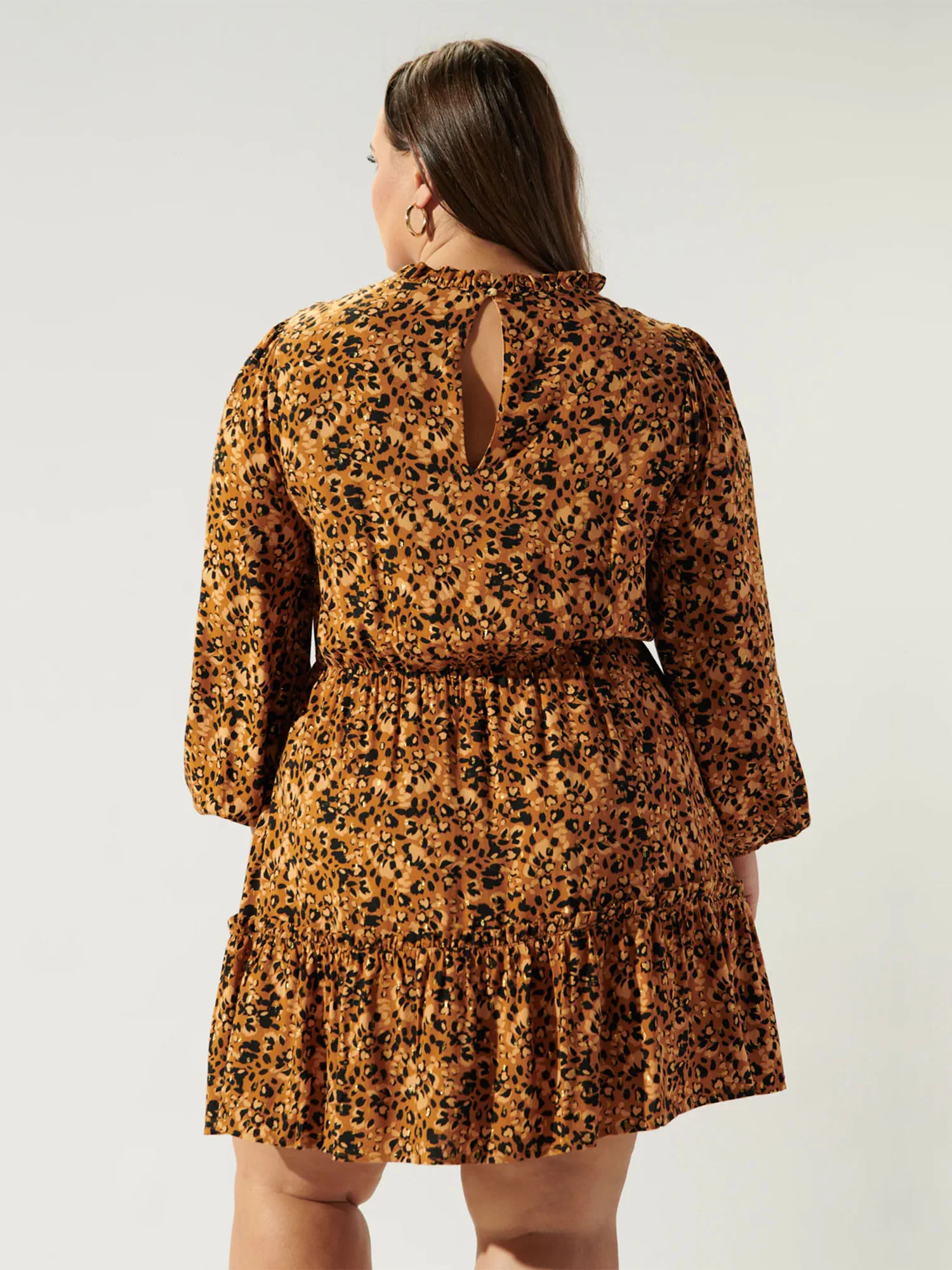 Sugarlips Plus Leopard Print Balloon Sleeve Blouson Dress - Brands We Love - Image 3
