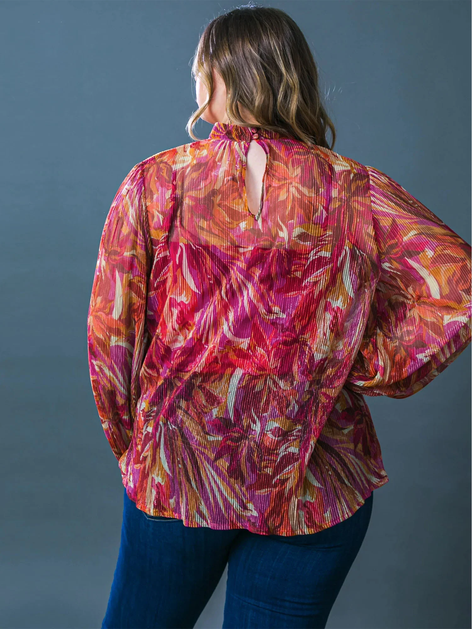 Flying Tomato Plus Plisse Floral Printed Blouse - Brands We Love - Image 3