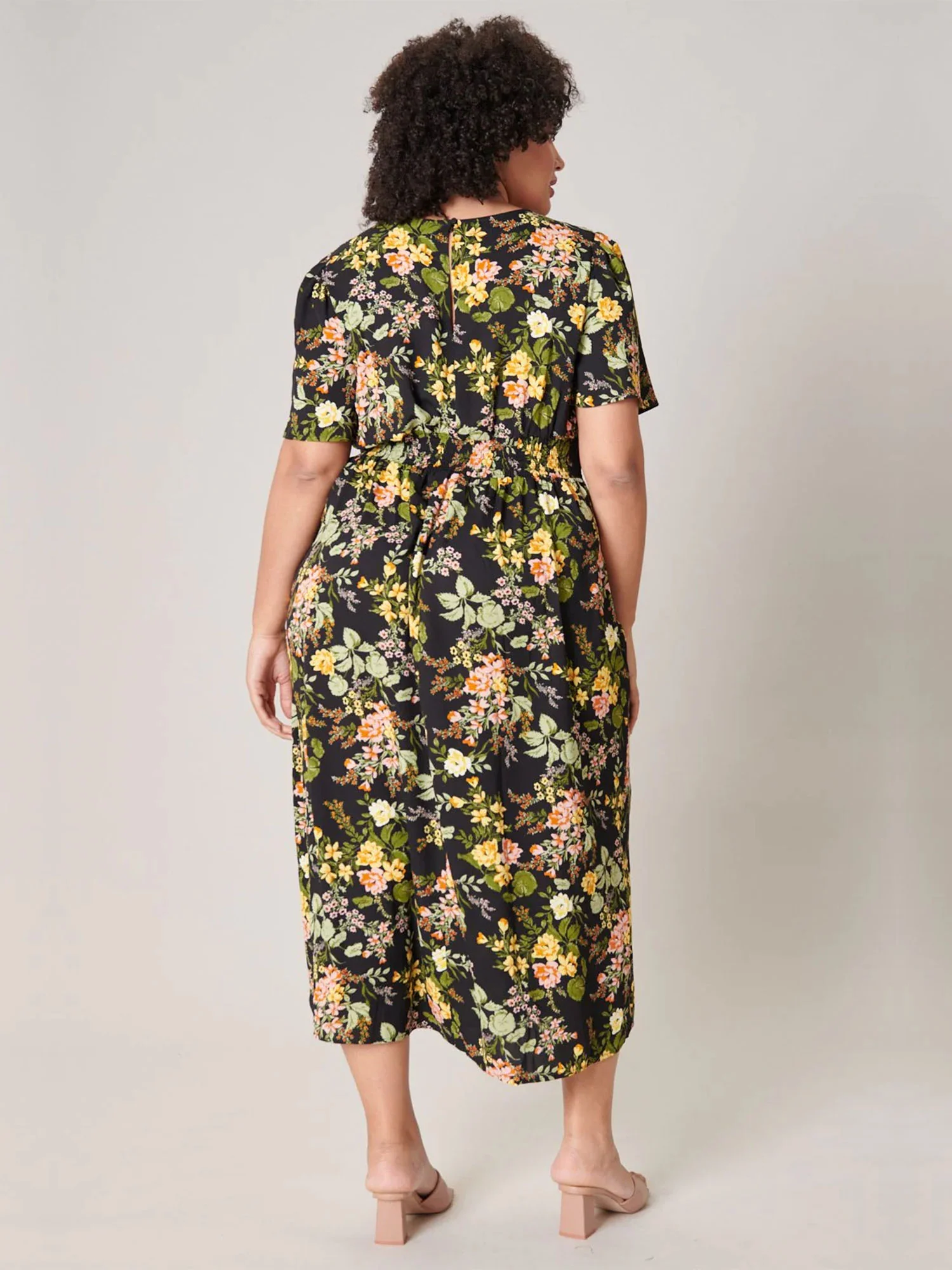 Sugarlips Plus Short Sleeve Floral High Slit Midi Dress - Brands We Love - Image 4