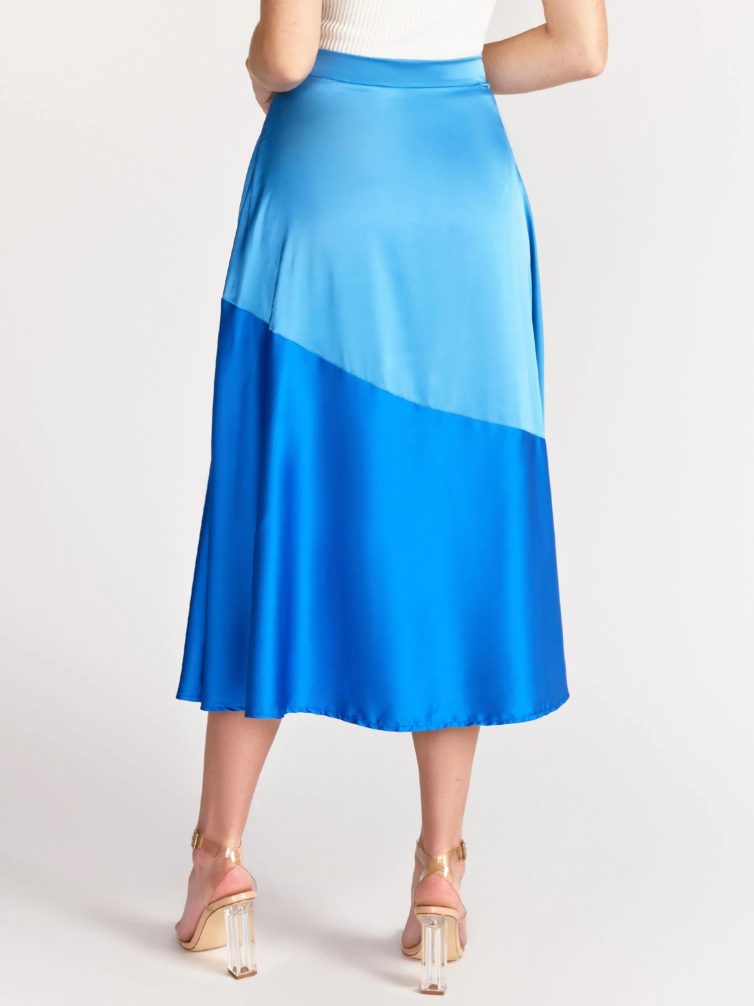 Bias Cut Colorblock High Rise Skirt - Lena - Image 3