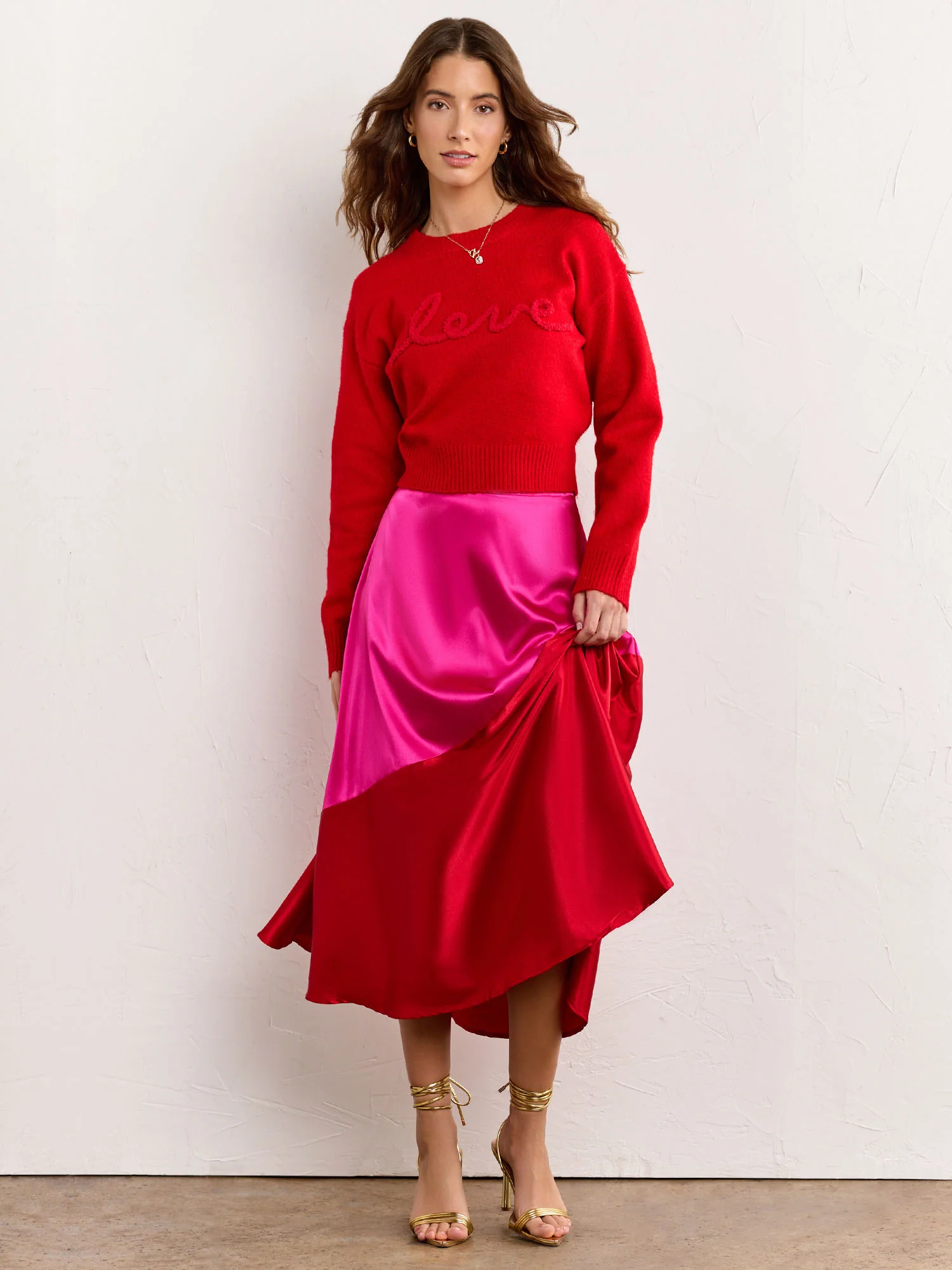 Bias Cut Colorblock High Rise Skirt - Lena - Image 7