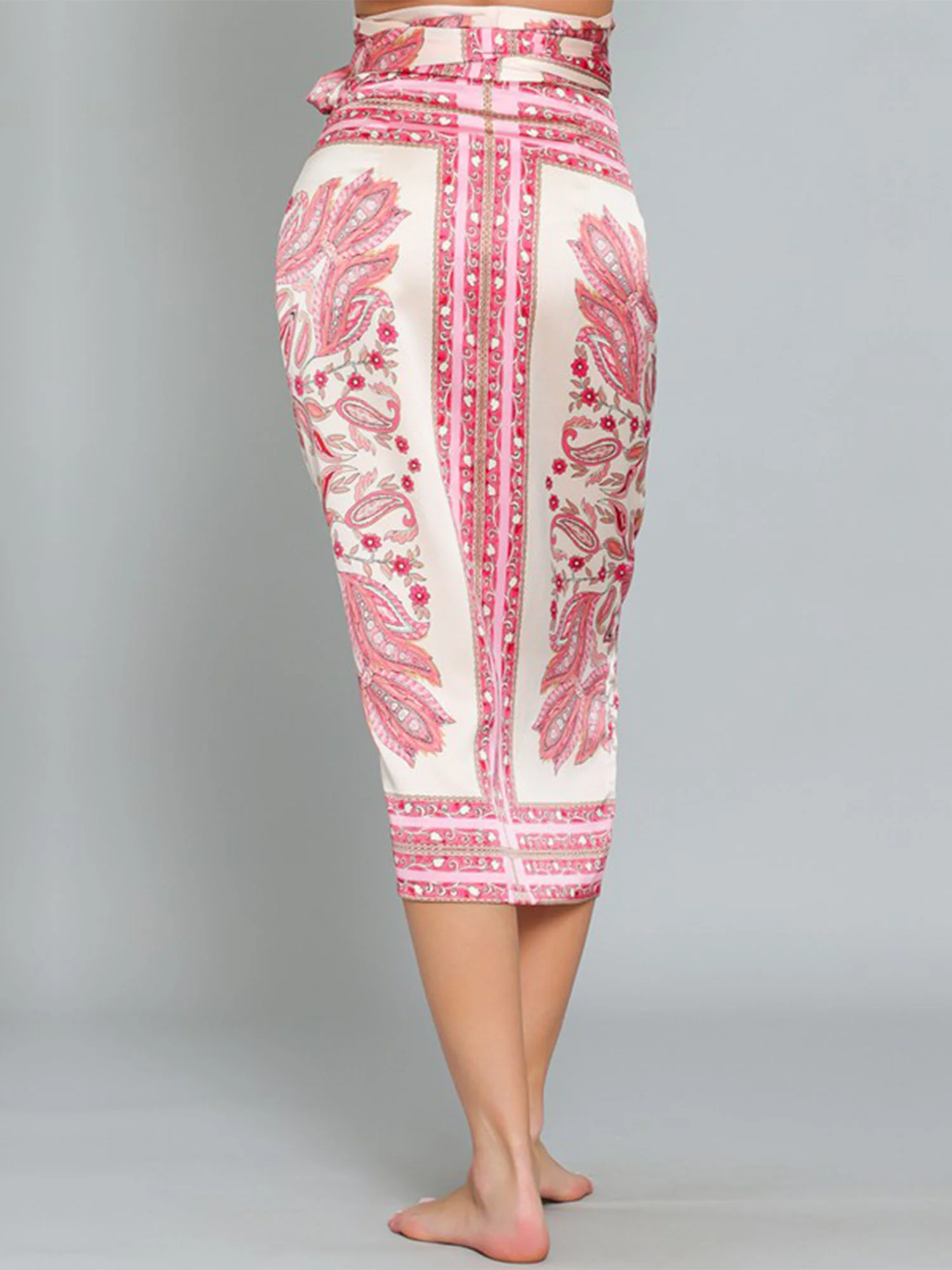Floral Paisley Print Skirt - Aakaa - Image 3