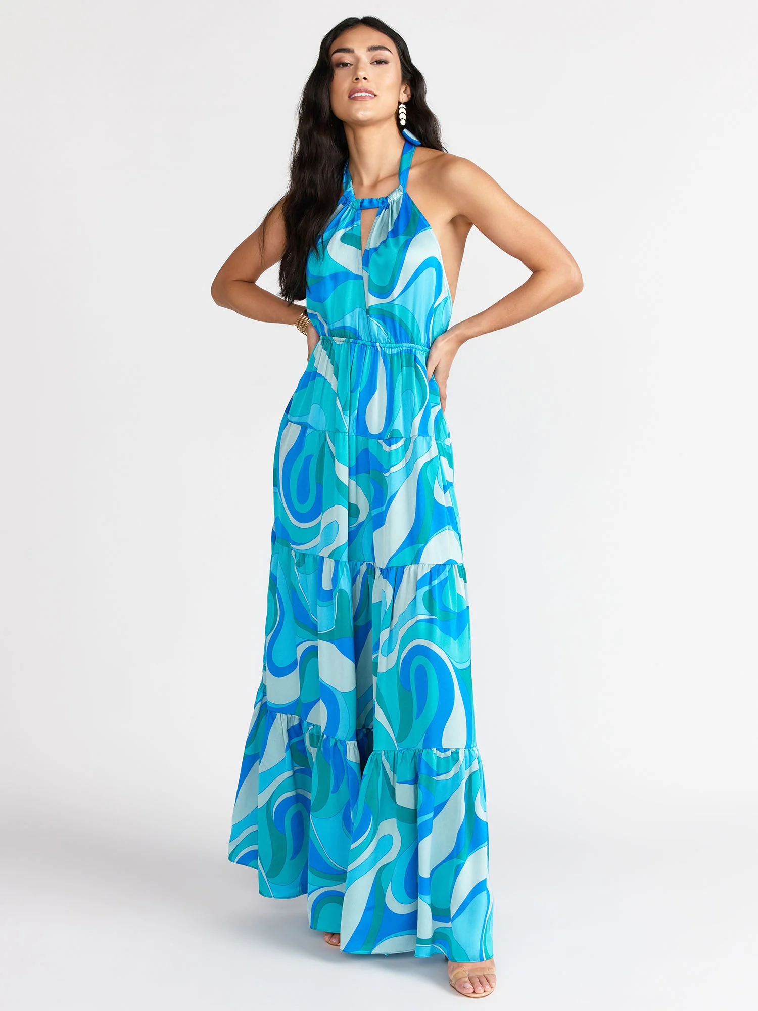 Halter Neck Tiered Maxi Dress - Aakaa - Image 2