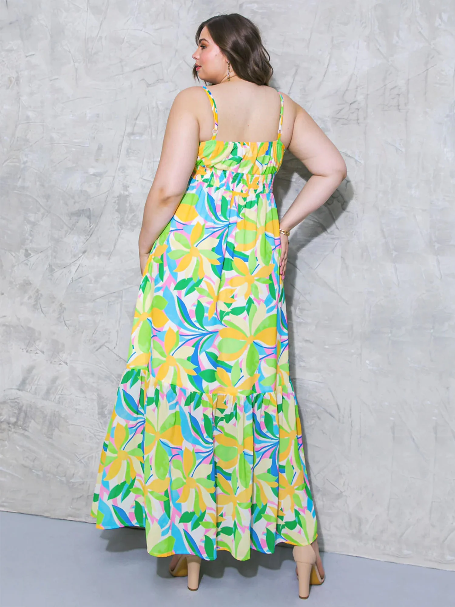 Flying Tomato Plus Sleeveless Multi Palm Maxi Dress - Brands We Love - Image 4
