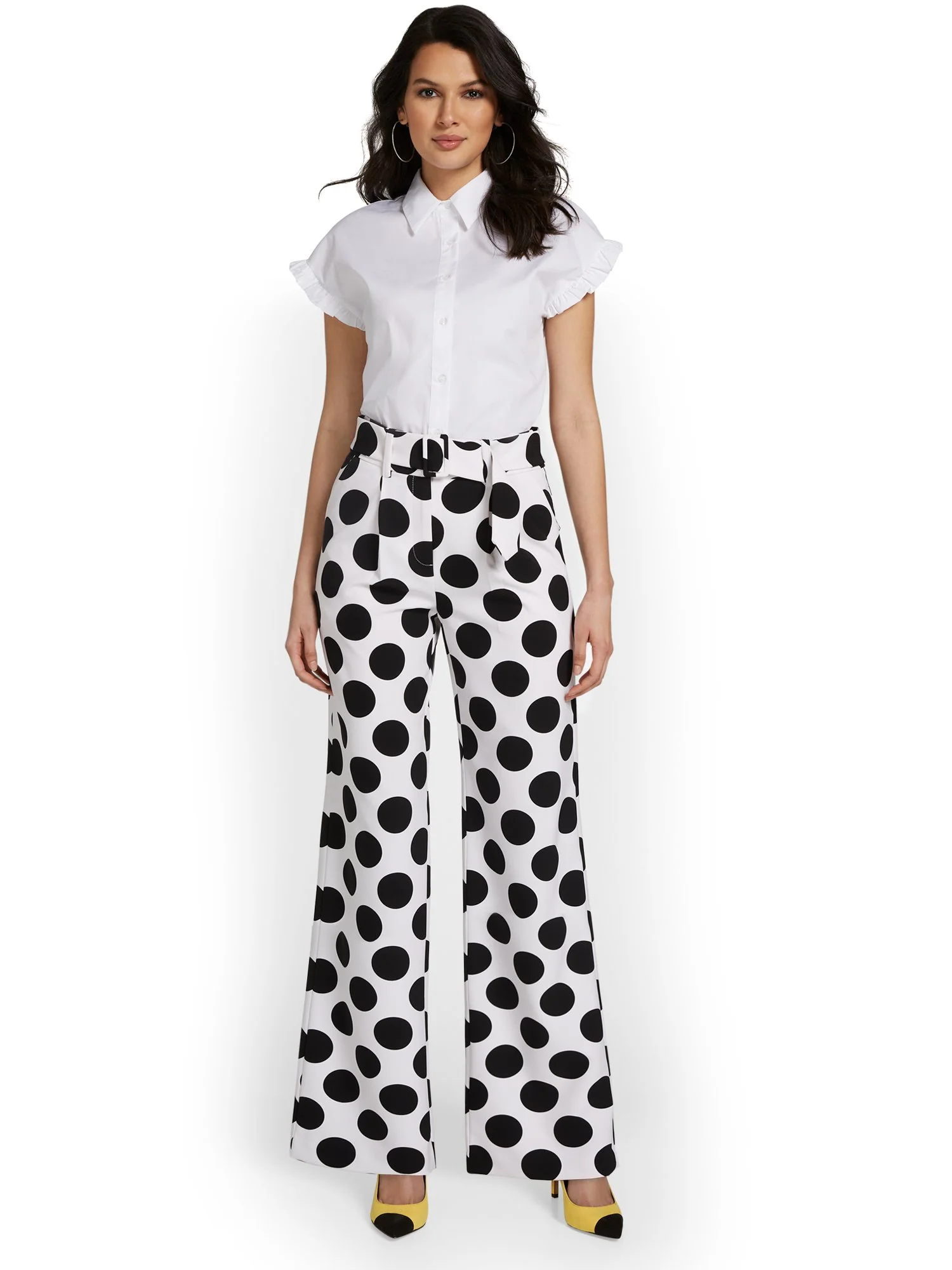 Polka-Dot Belted Wide-Leg Pant - Image 4