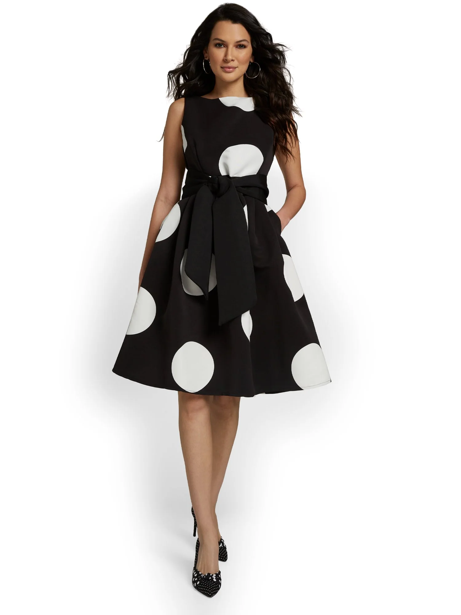 Polka-Dot Flare Dress - Image 4