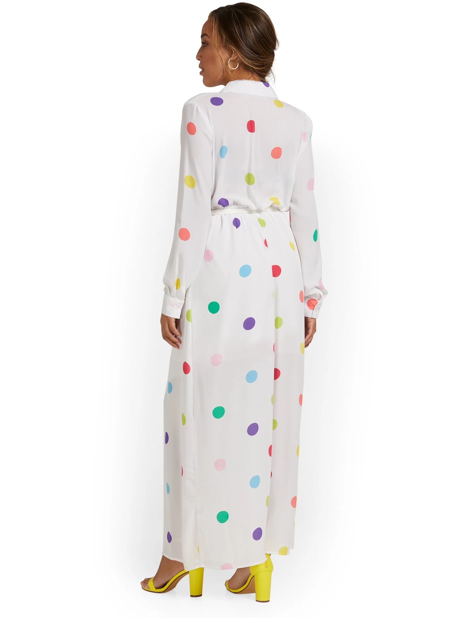 Polka-Dot Maxi Shirtdress - Image 3
