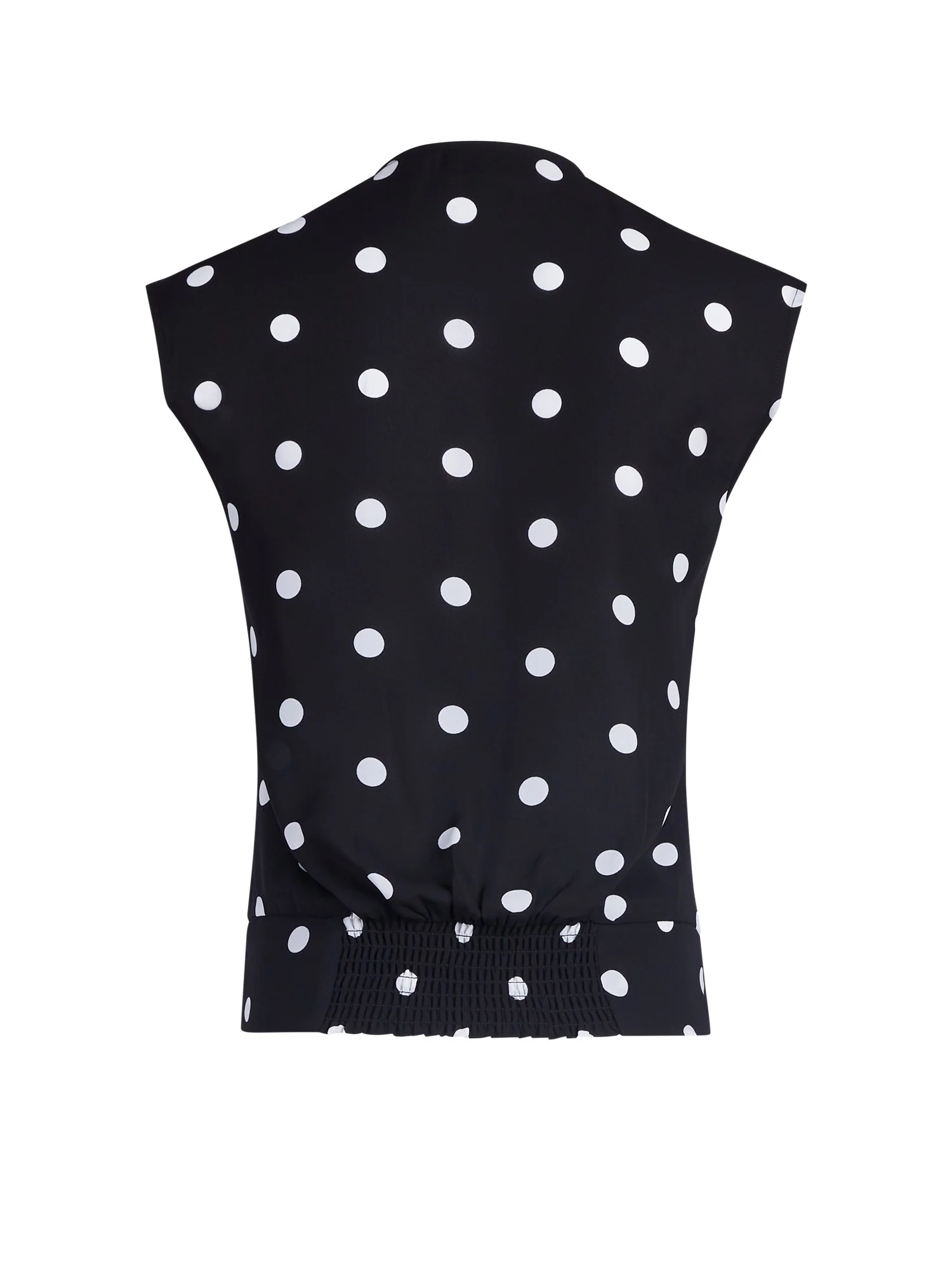 Polka Dot Shirred Surplice Top - Image 3