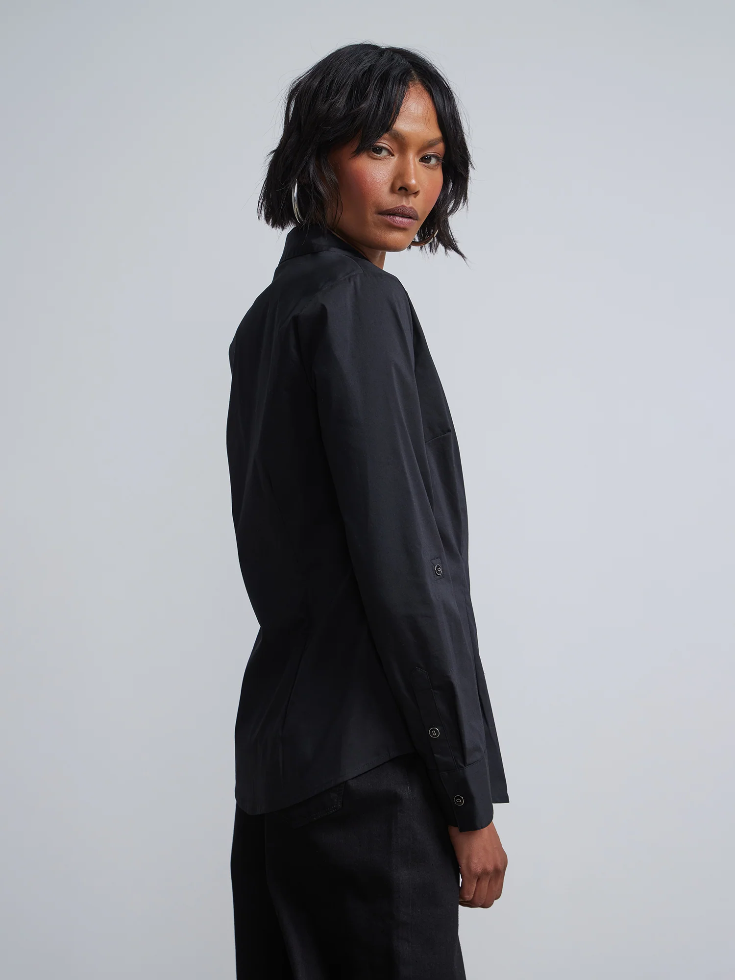 Polka-Dot Trim Double-Button Secret Snap - NY&C Madison Shirt® - Image 2