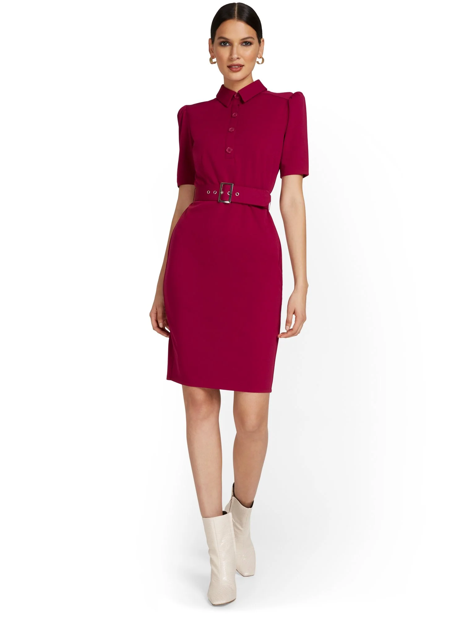 Polo-Collar Sheath Dress - Magic Crepe® - Image 5