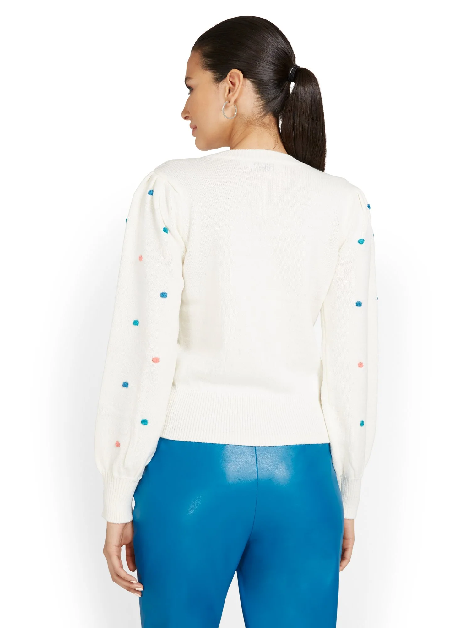 Pom-Pom Sleeve Sweater - Image 3