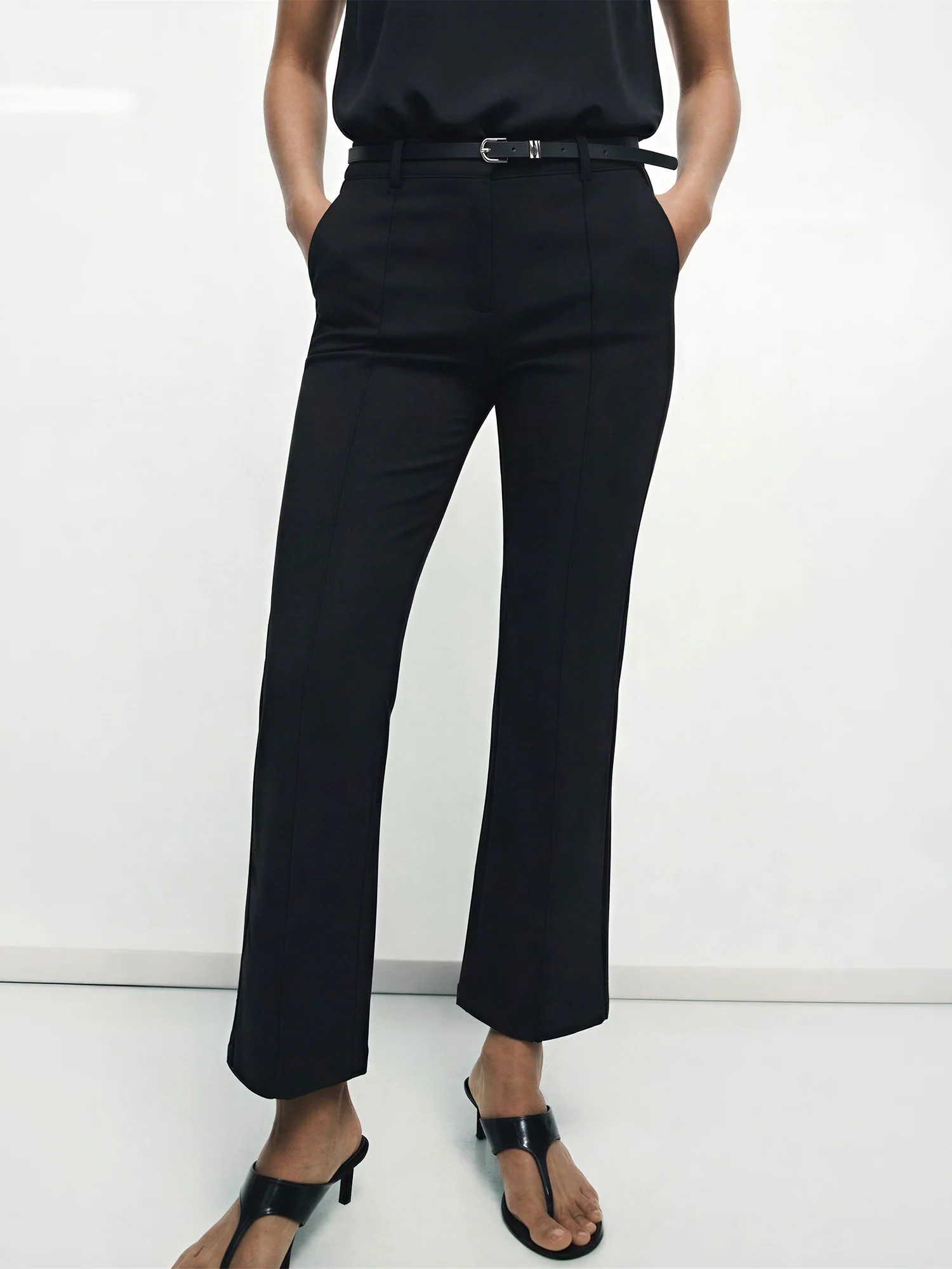 Ponte Bootcut Mid Rise Front Seam Pants - Image 2