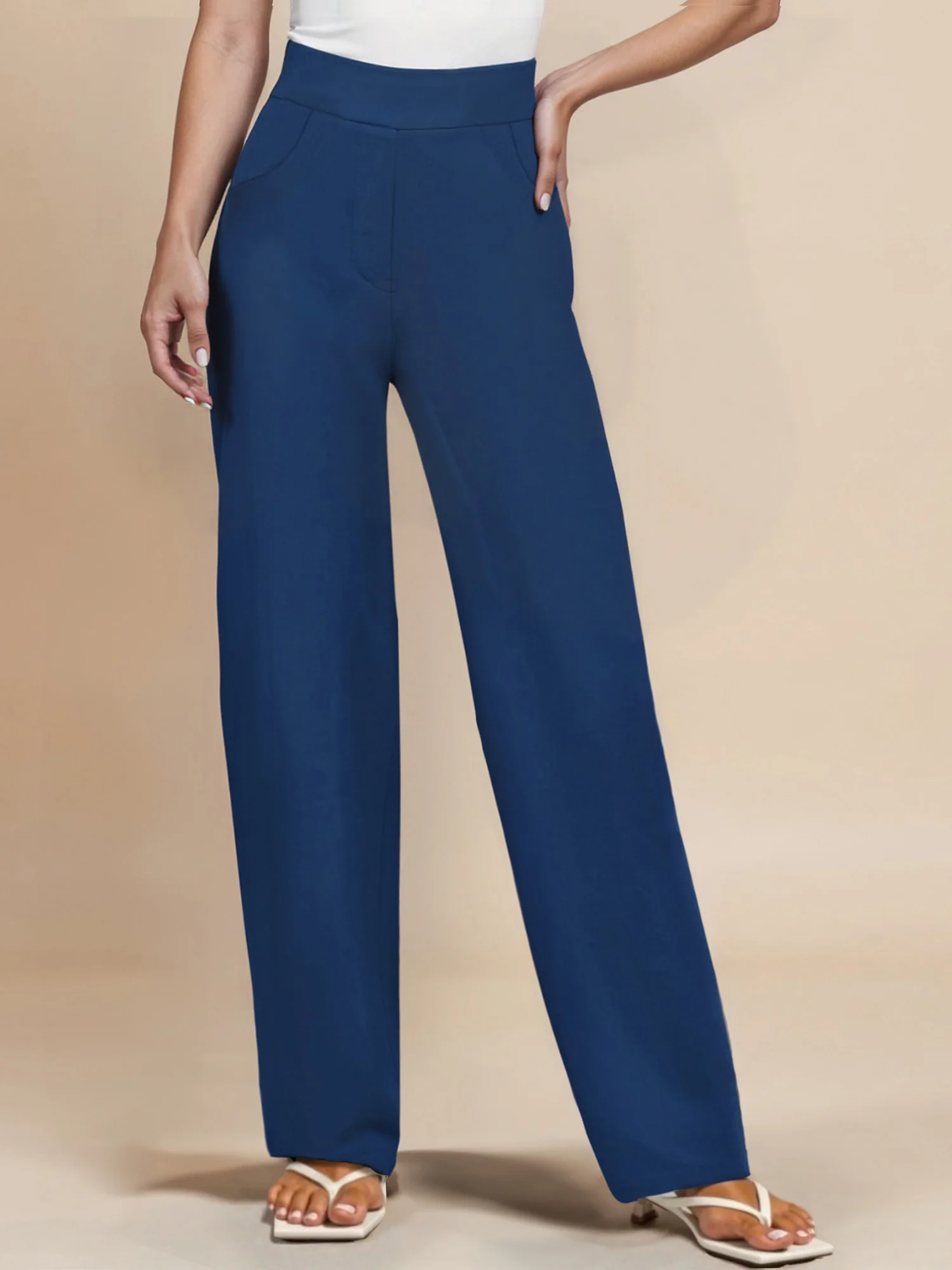 Ponte Wide Leg Mid Rise Pant - Image 12