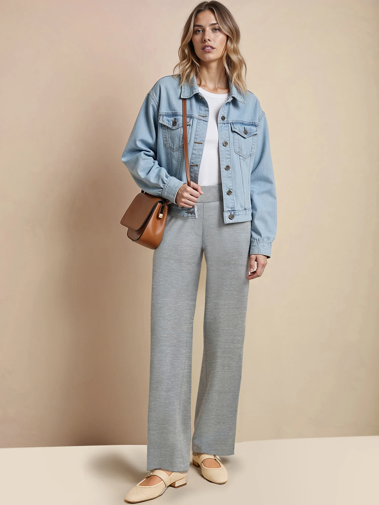 Ponte Wide Leg Mid Rise Pant - Image 3