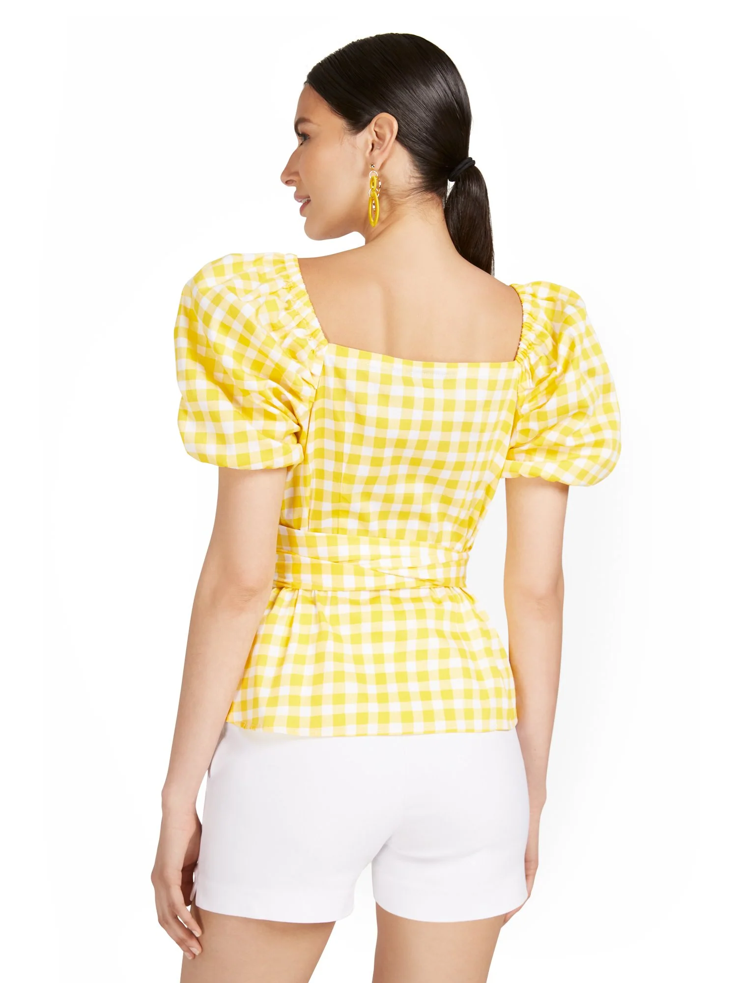 Poplin Bow-Front Wrap Top - Image 3
