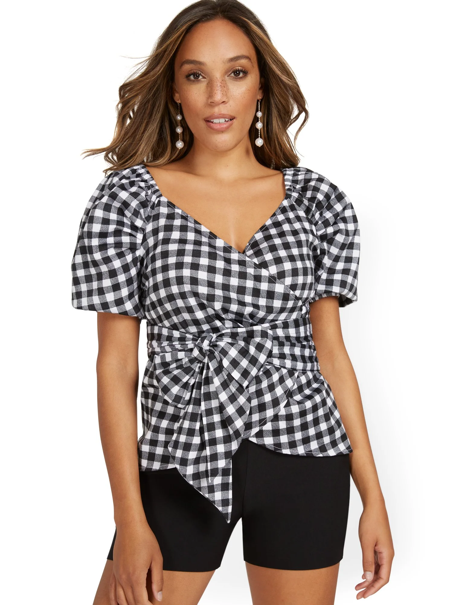Poplin Bow-Front Wrap Top - Image 5