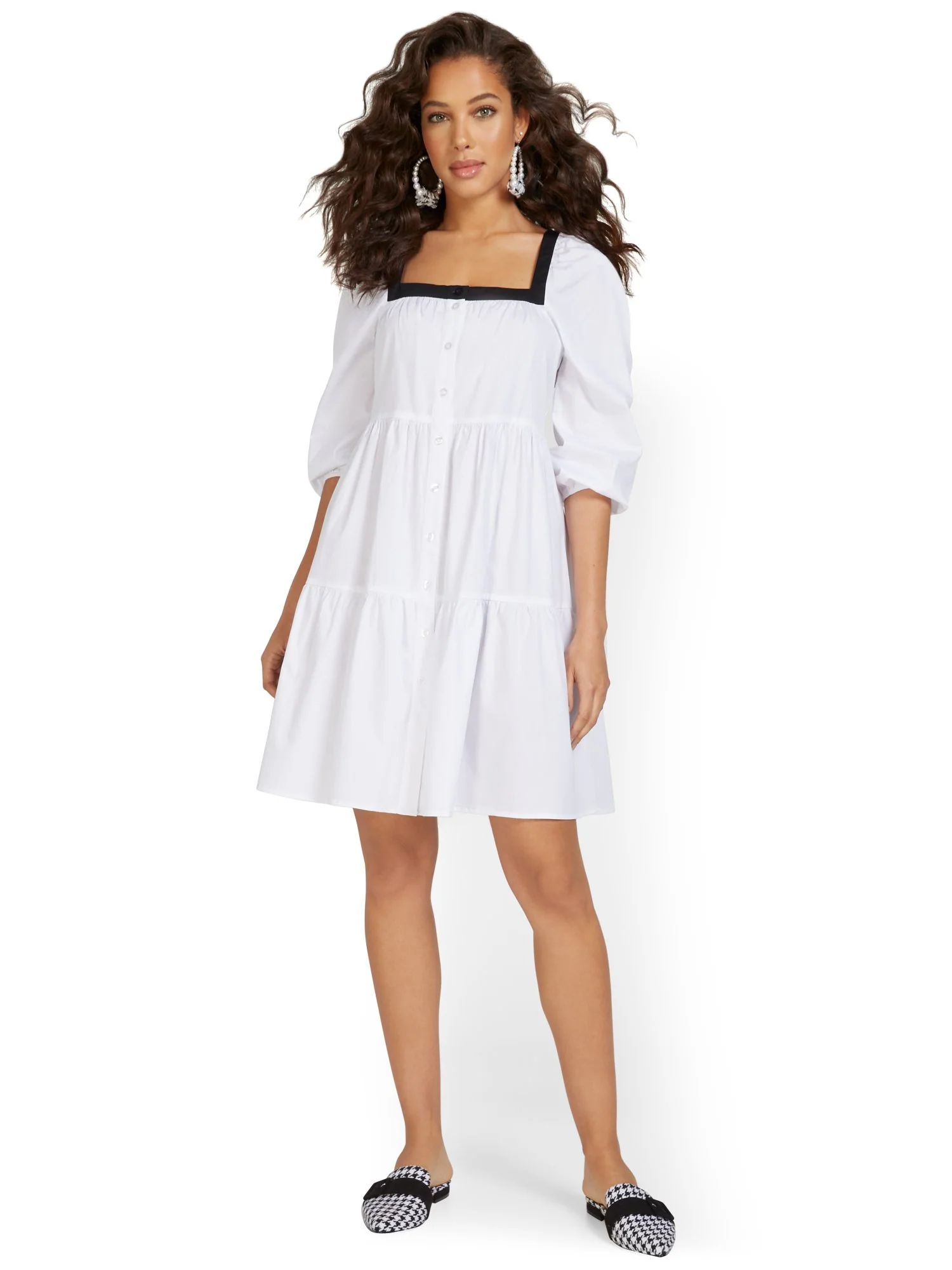 Poplin Button-Front Dress - Image 2