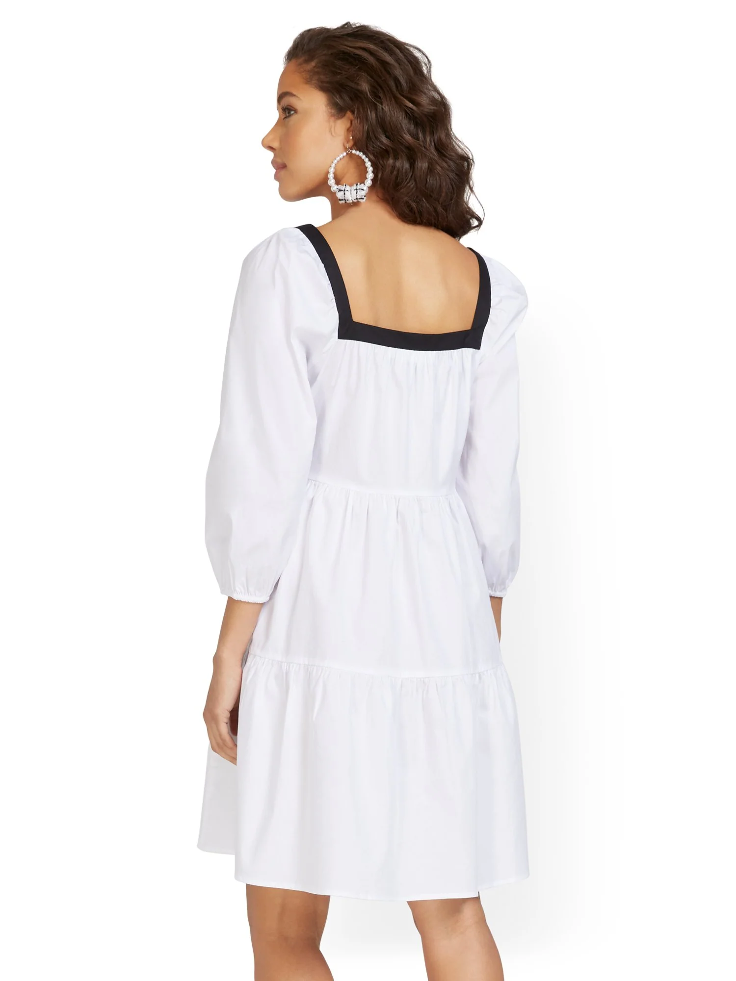 Poplin Button-Front Dress - Image 3