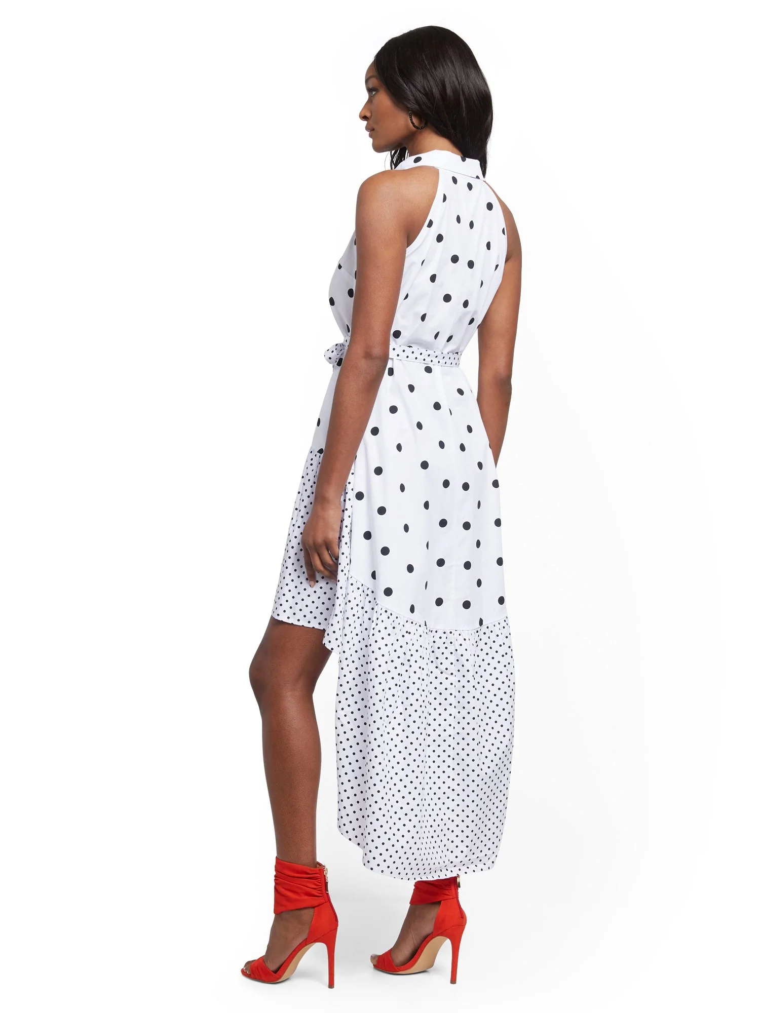 Poplin Halter Hi-Lo Shirtdress - Image 3