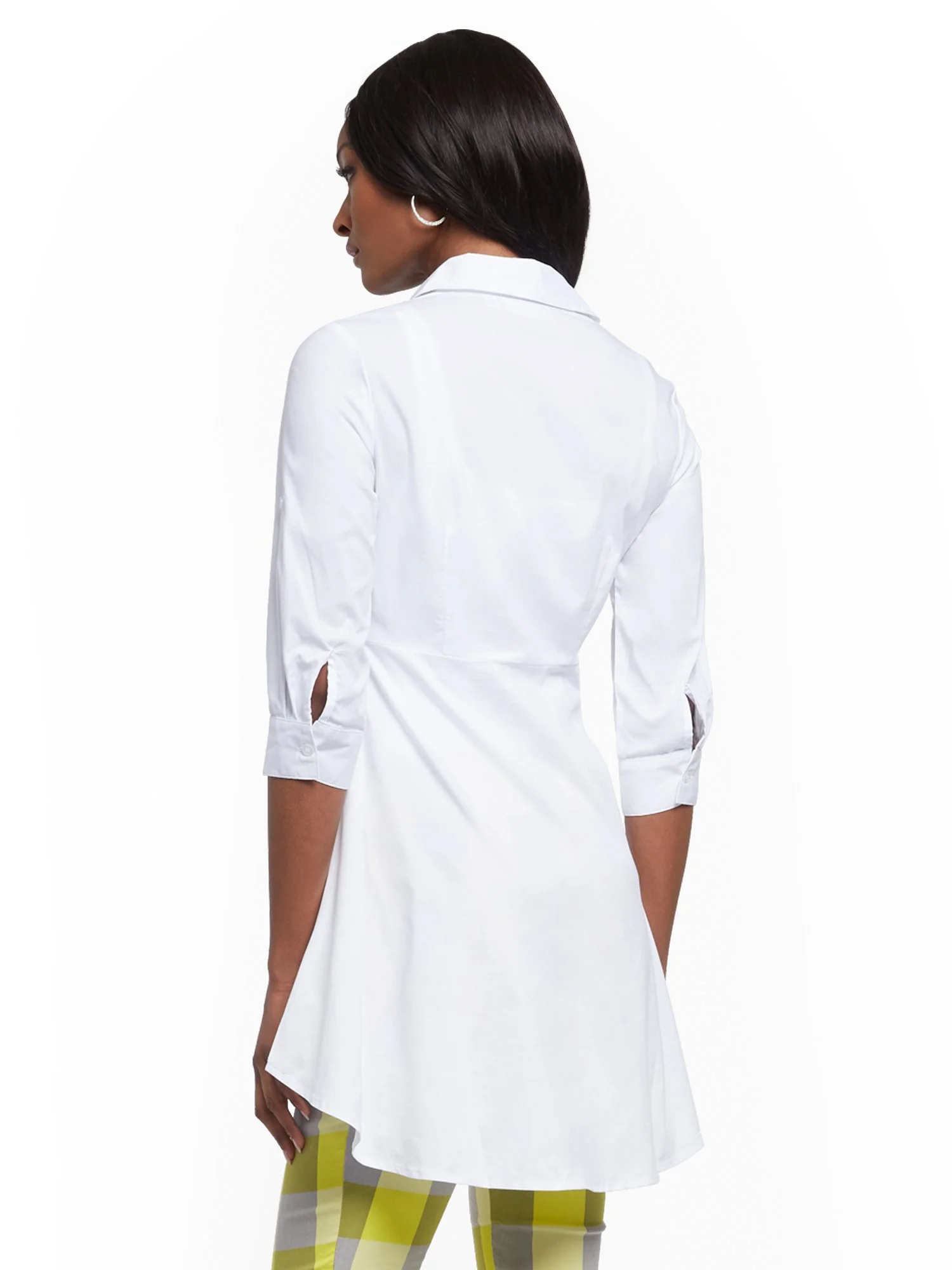 Poplin Peplum-Hem Tunic Shirt - Image 3