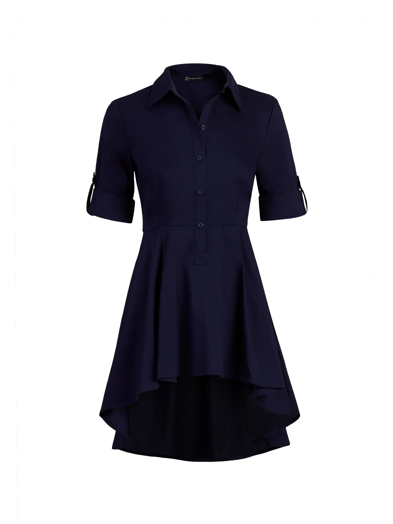 Poplin Peplum-Hem Tunic Shirt - Image 6