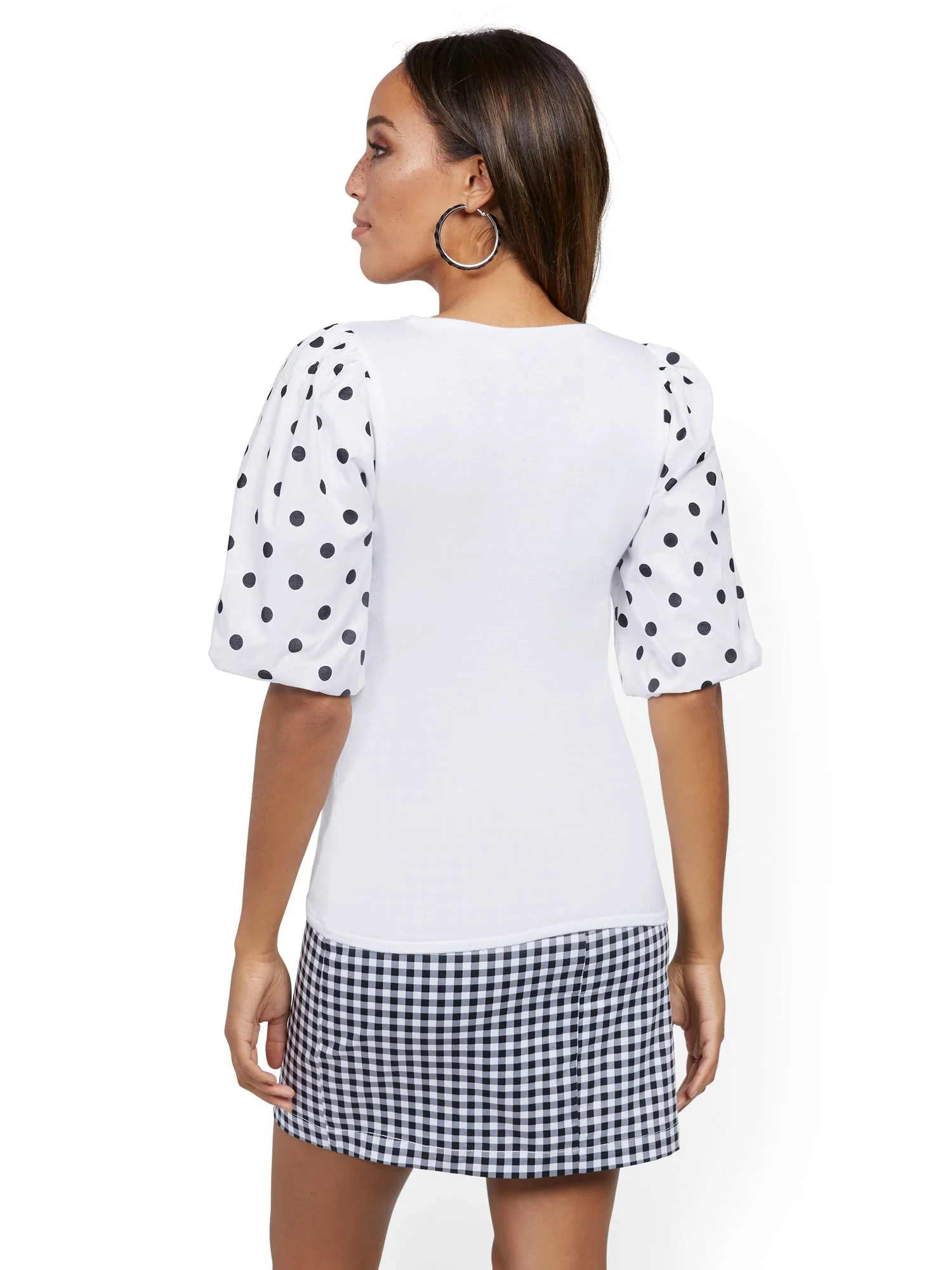 Poplin Puff-Sleeve Sweater - Image 6