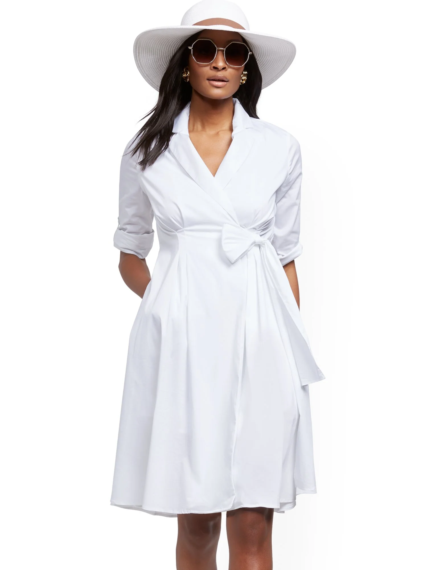 Poplin Wrap Dress