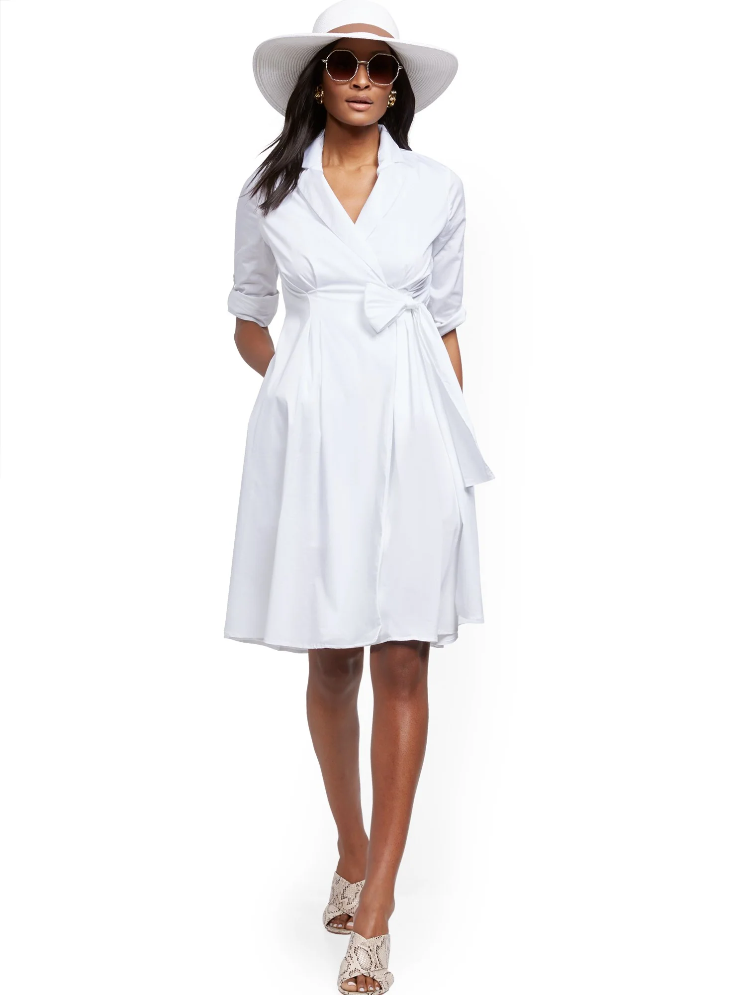 Poplin Wrap Dress - Image 4