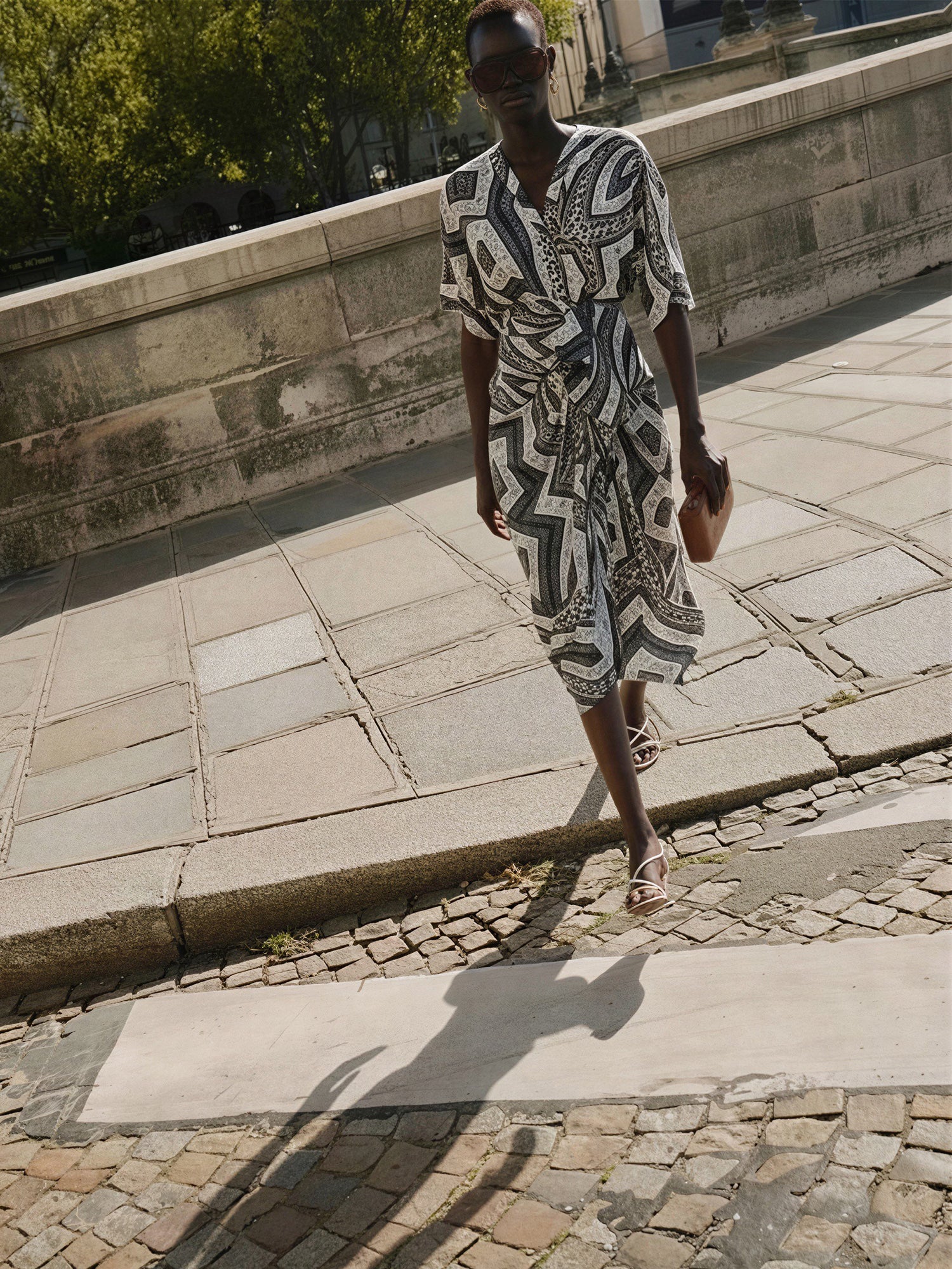 Printed Button Down Woven Mini Dress - Image 3