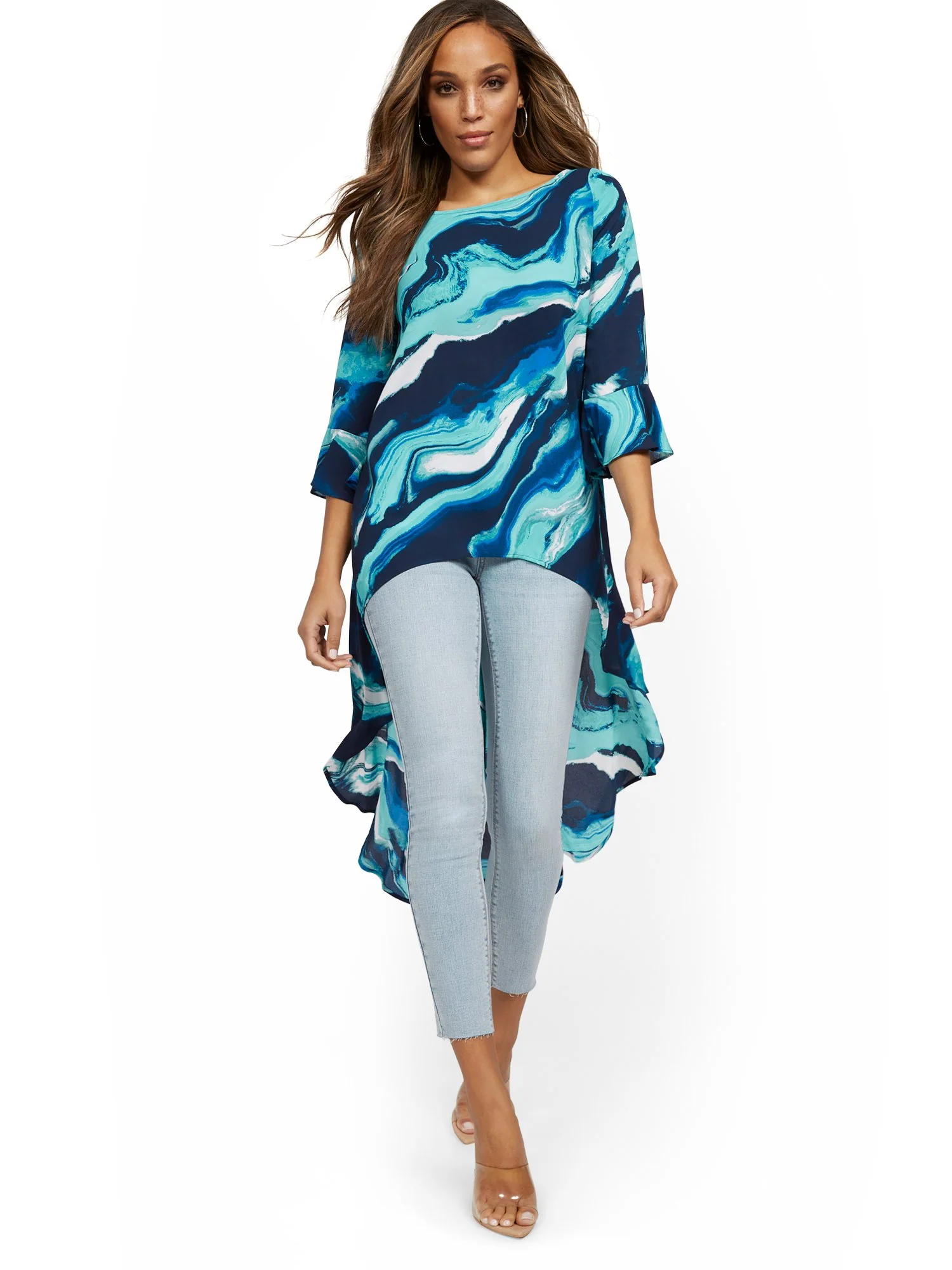 Printed High-Low Top - Image 4