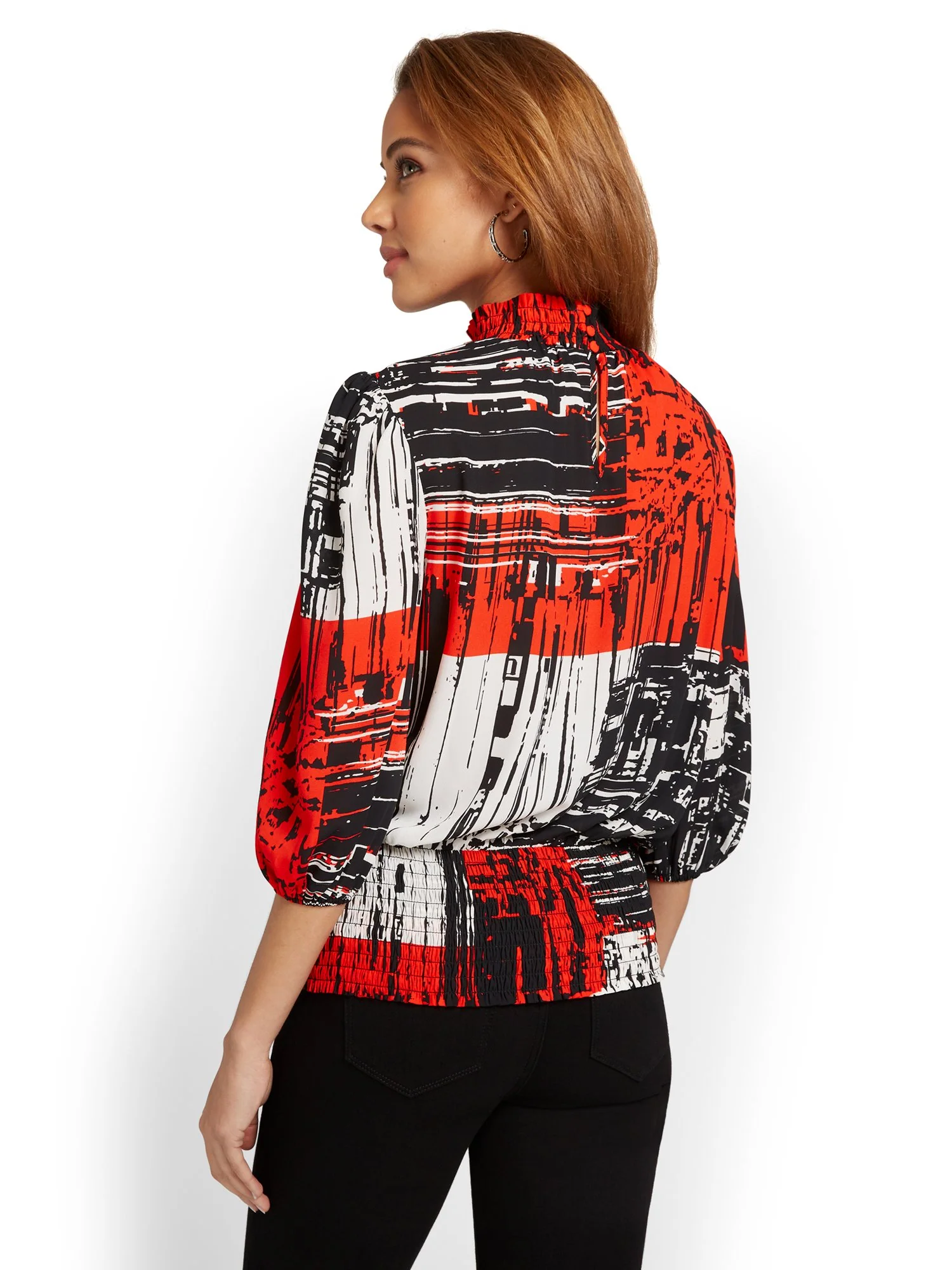 Printed Mock-Neck Top - Image 3
