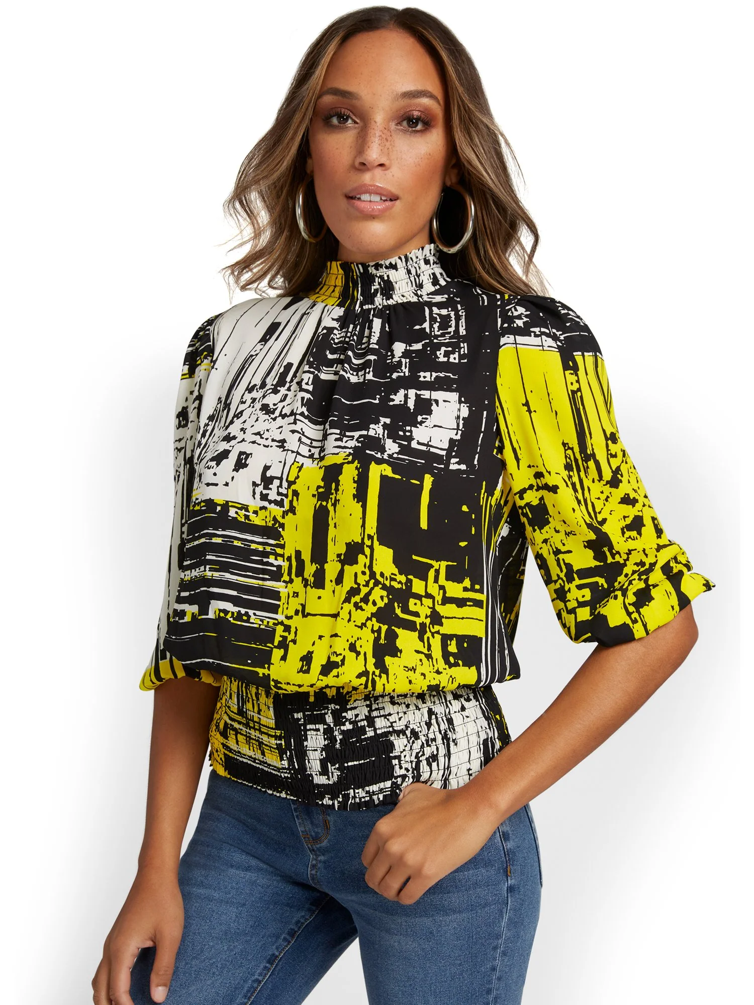 Printed Mock-Neck Top - Image 6