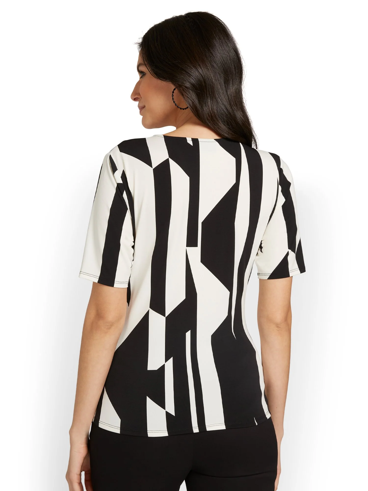 Printed Ruched Knit Top - Image 3