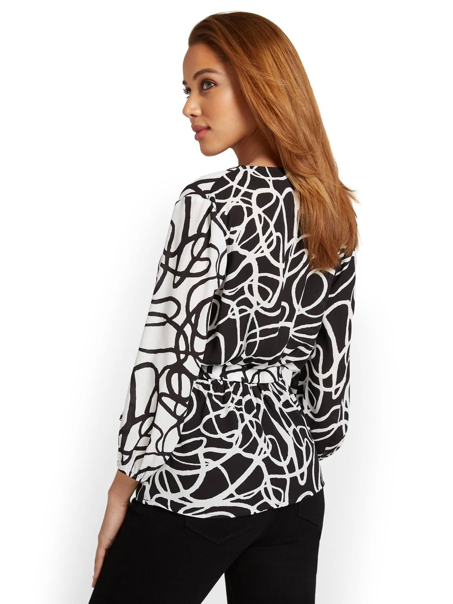 Printed Tie-Front Top - Image 3