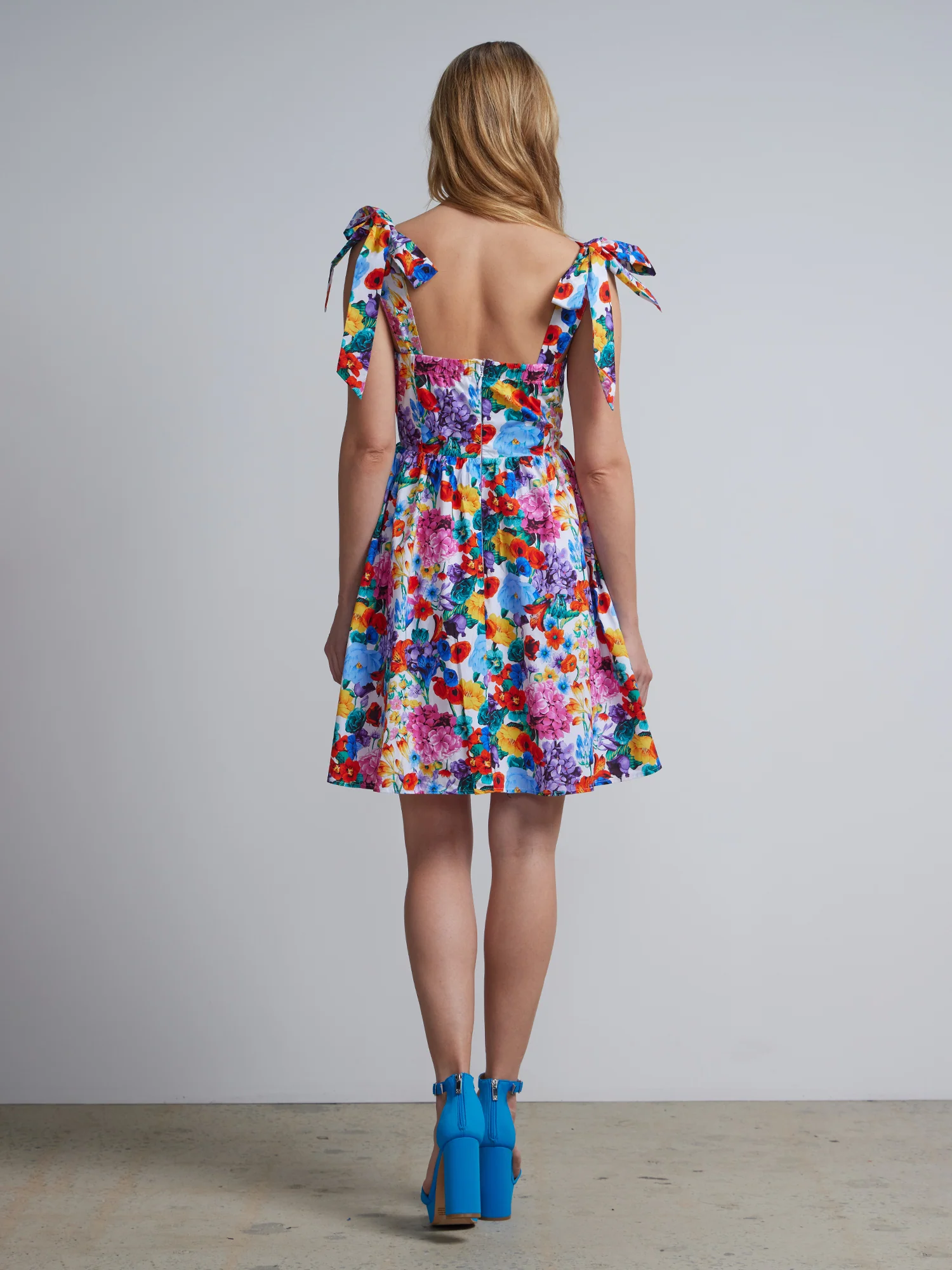 Printed Tie-Strap Flare Dress - Image 3