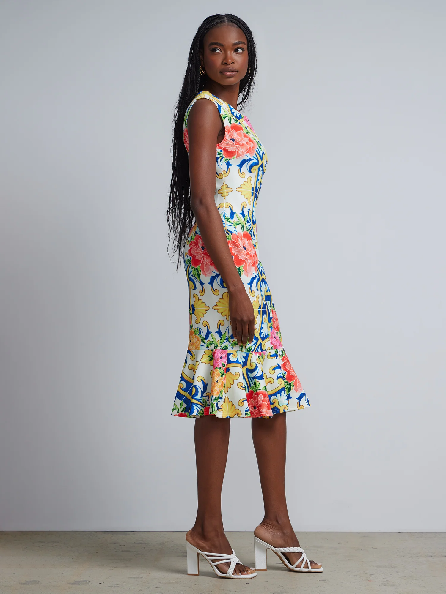 Printed Trumpet-Hem Sheath Dress - Image 2