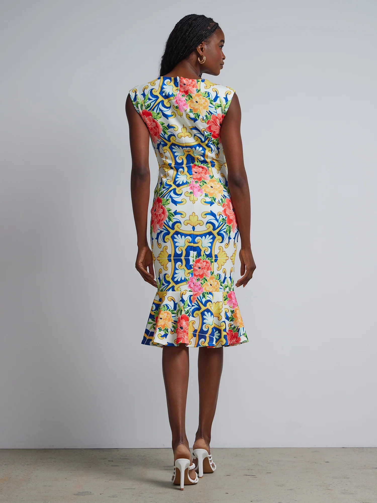 Printed Trumpet-Hem Sheath Dress - Image 3