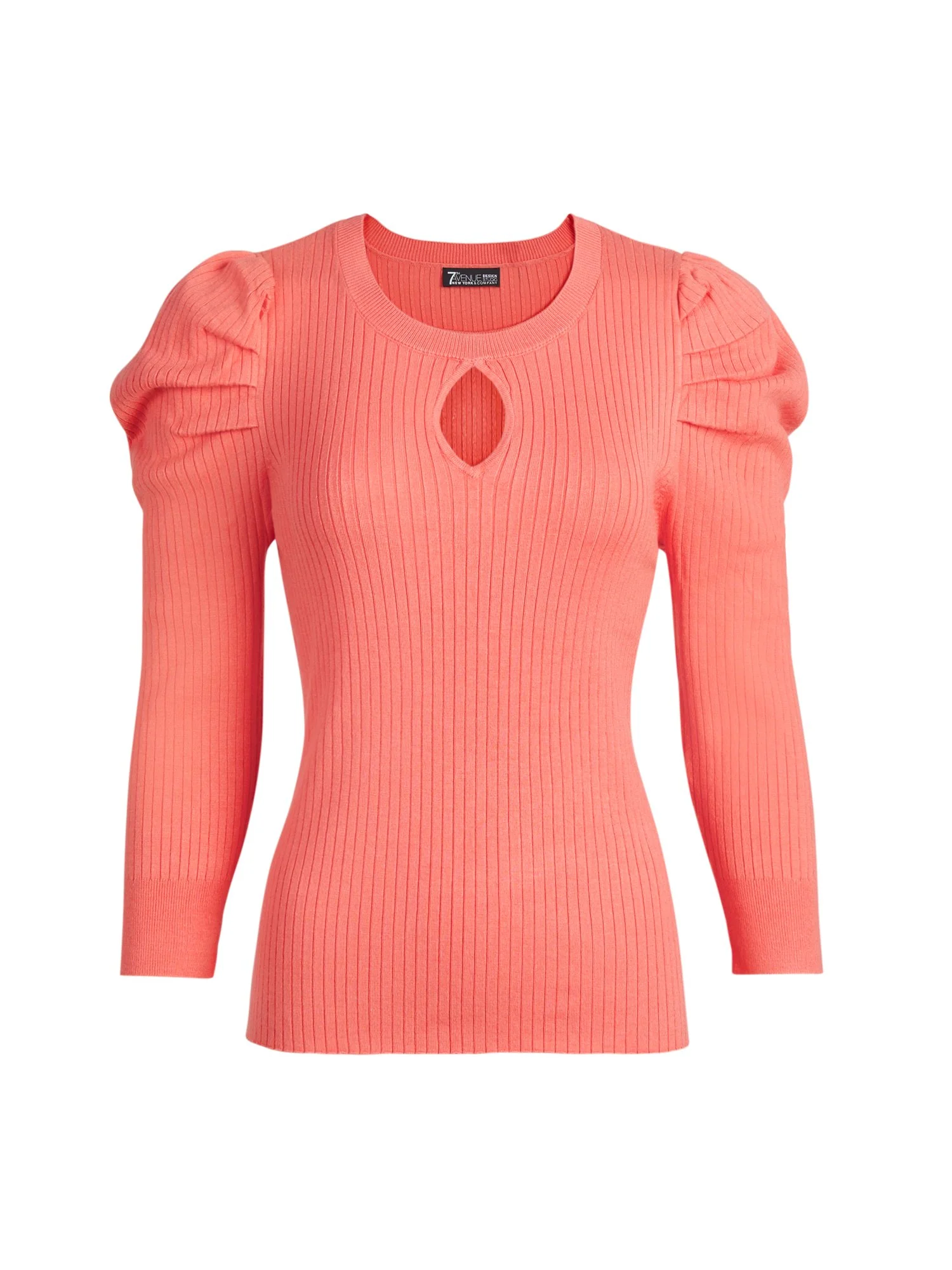 Puff Shoulder Long-Sleeved Ribbed Top - Image 8