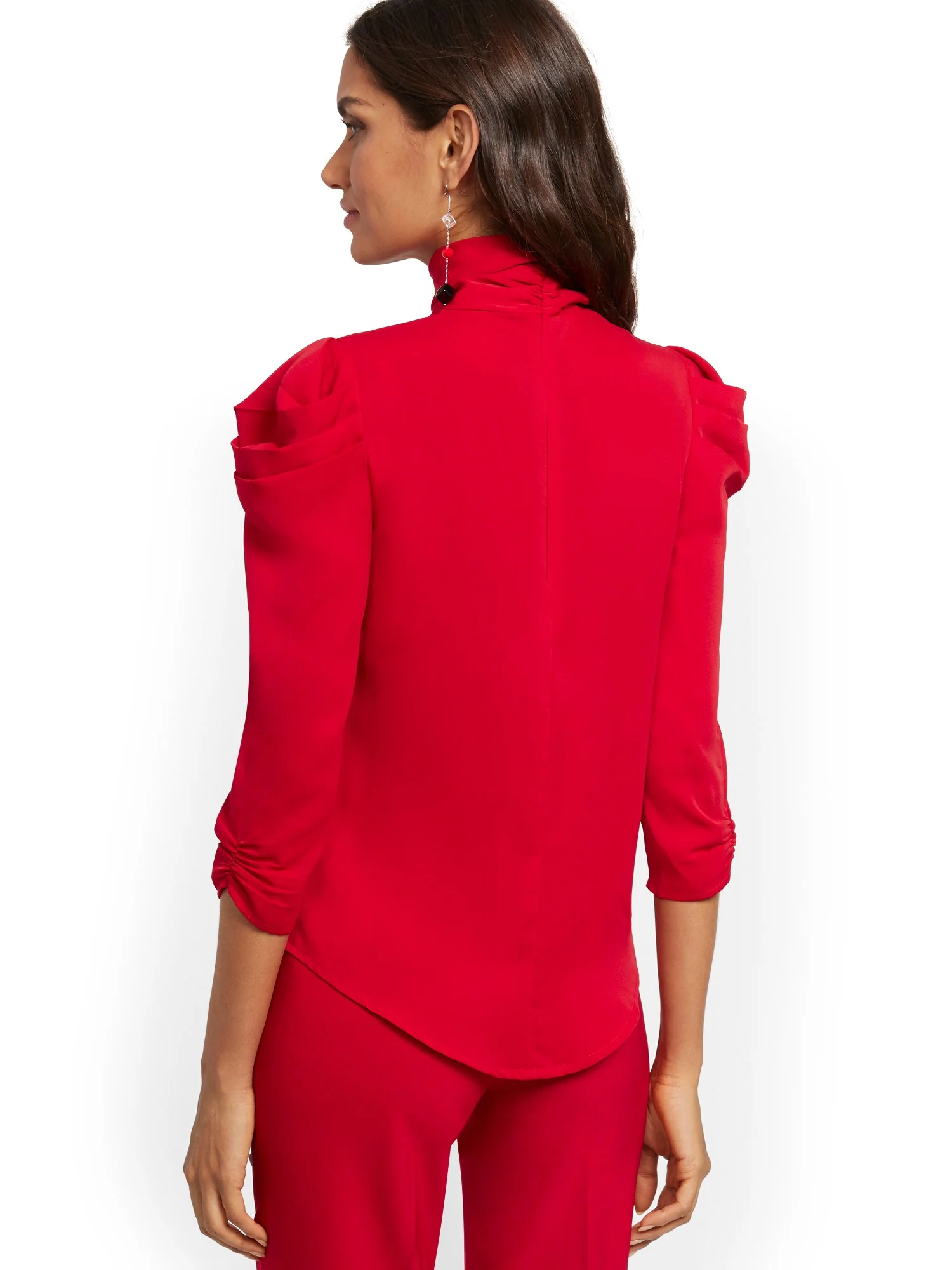 Puff-Sleeve Bow Blouse - 7th Avenue - Image 3