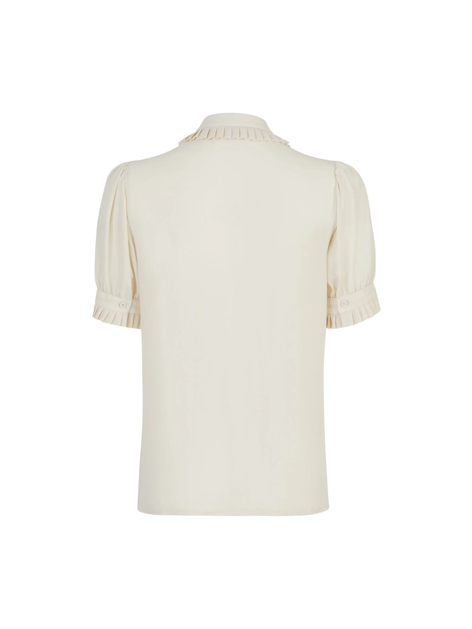 Puff-Sleeve Button-Front Bow-Neck Blouse - The NY&C Legacy Collection - Image 3