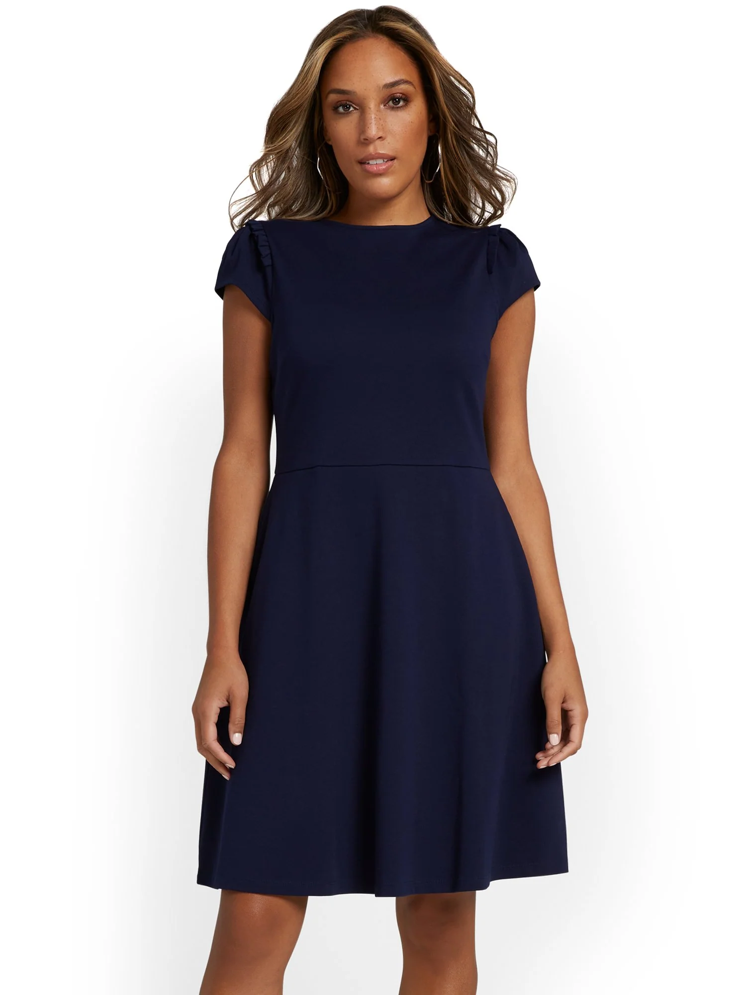 Puff-Sleeve Flare Dress - City Knits - Image 13