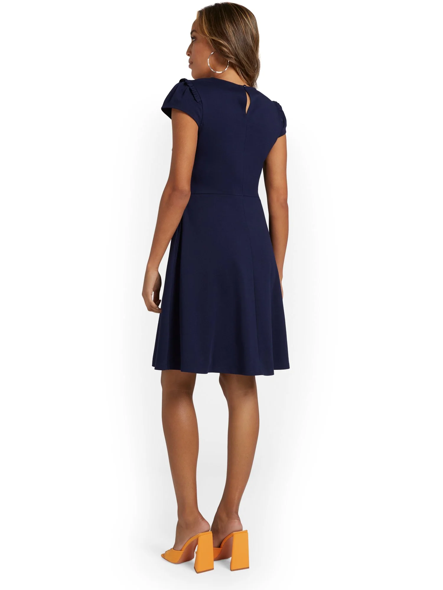 Puff-Sleeve Flare Dress - City Knits - Image 14