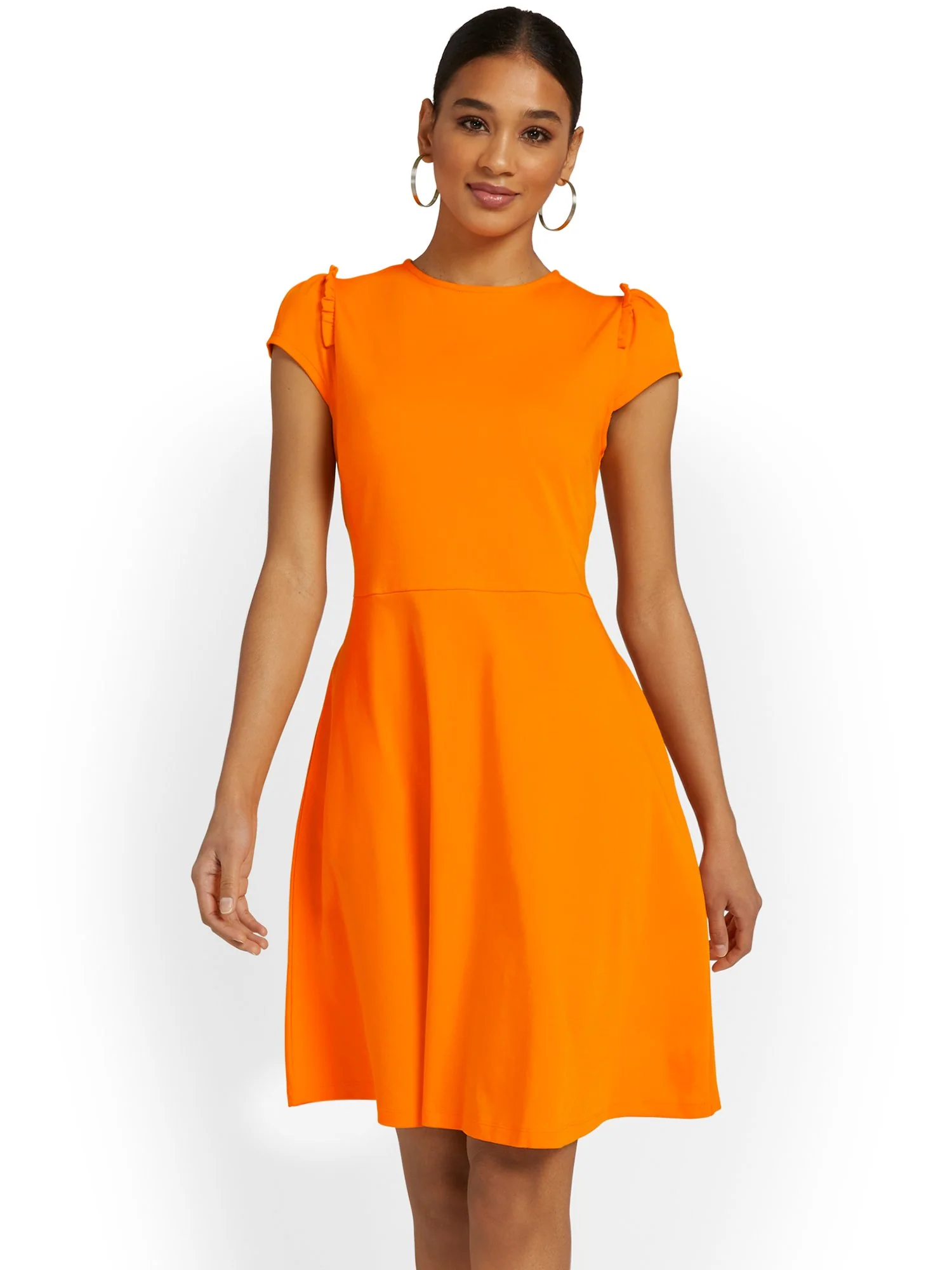 Puff-Sleeve Flare Dress - City Knits - Image 22