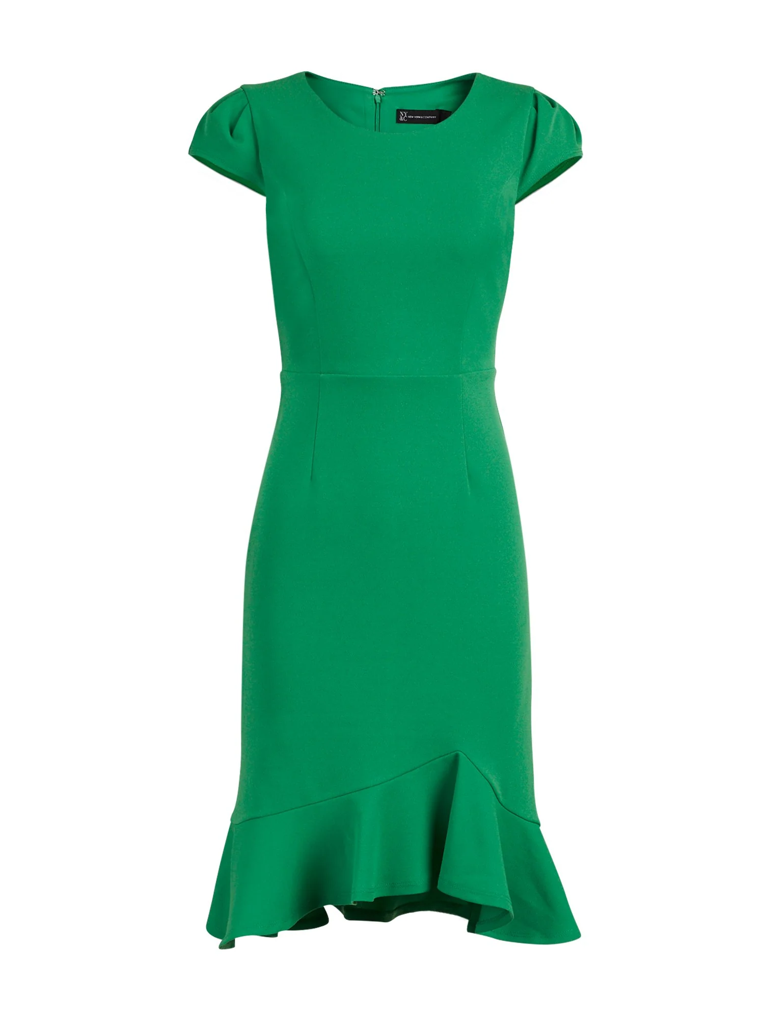 Puff-Sleeve Flounced Sheath Dress - Magic Crepe® - Image 5