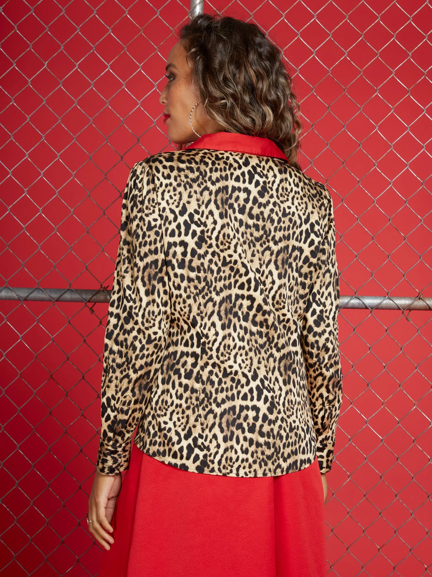 Puff-Sleeve Madison Shirt - Leopard - Image 3
