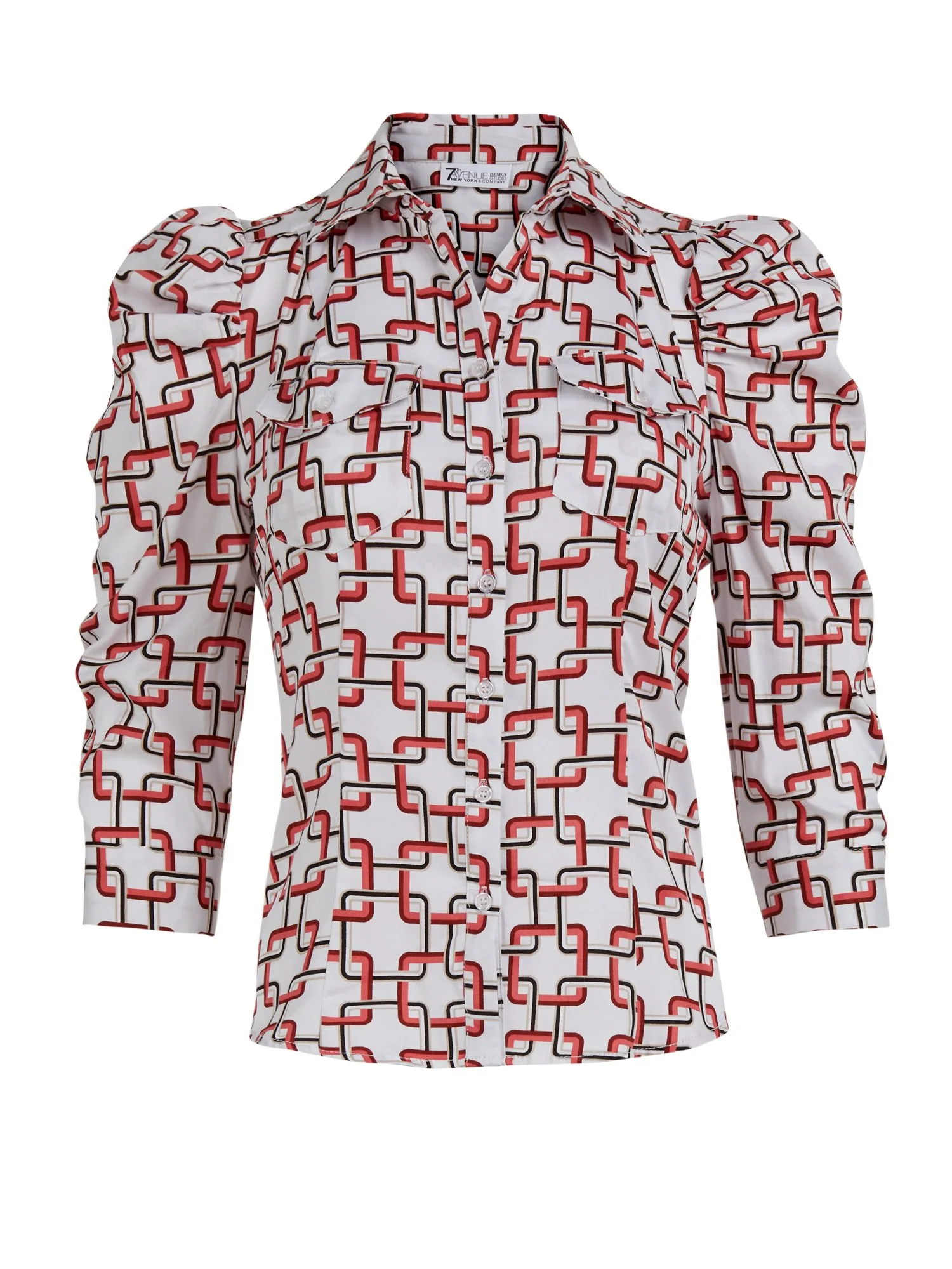Puff-Sleeve Madison Stretch Shirt - Secret Snap - 7th Avenue